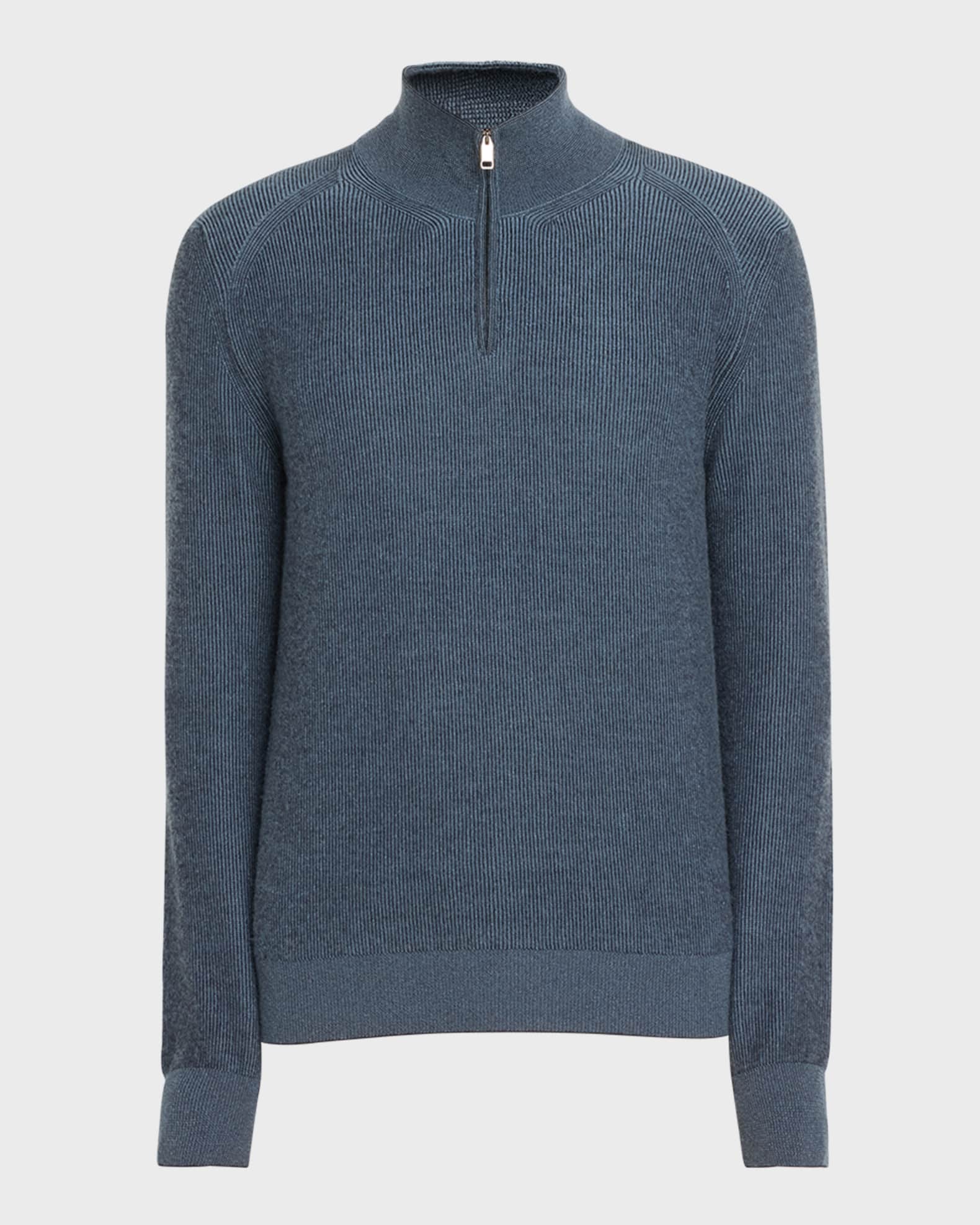 Men's Cashmere-Wool Quarter-Zip Sweater 0