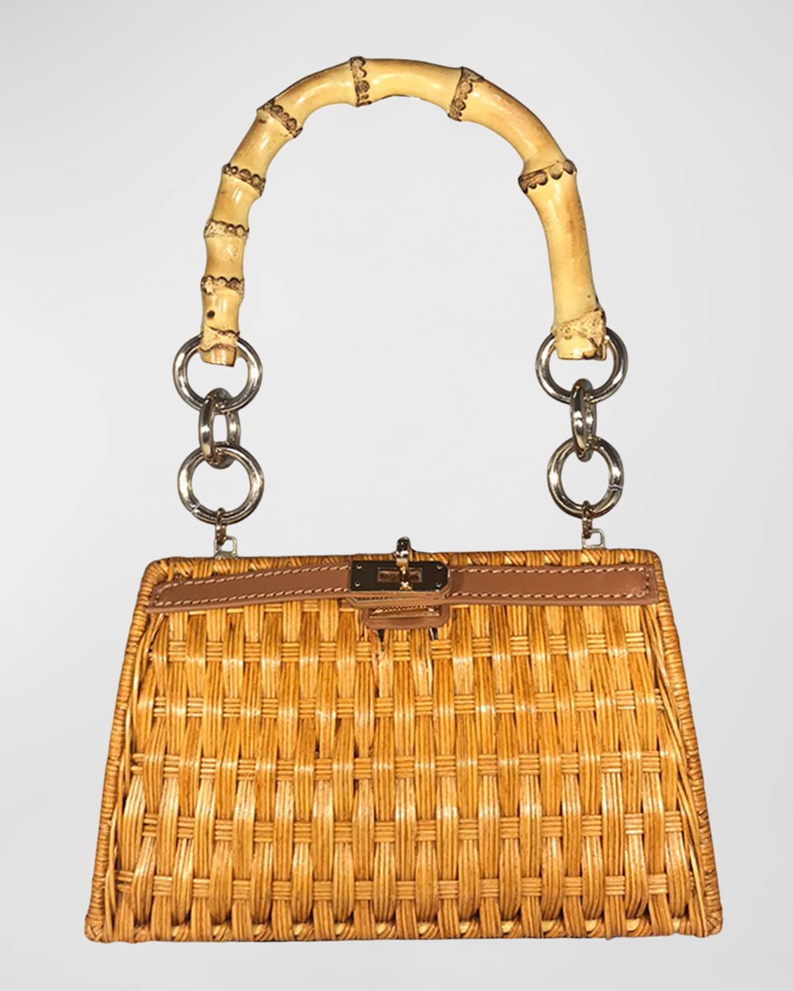 Serpui Chiara Straw Top-Handle Bag