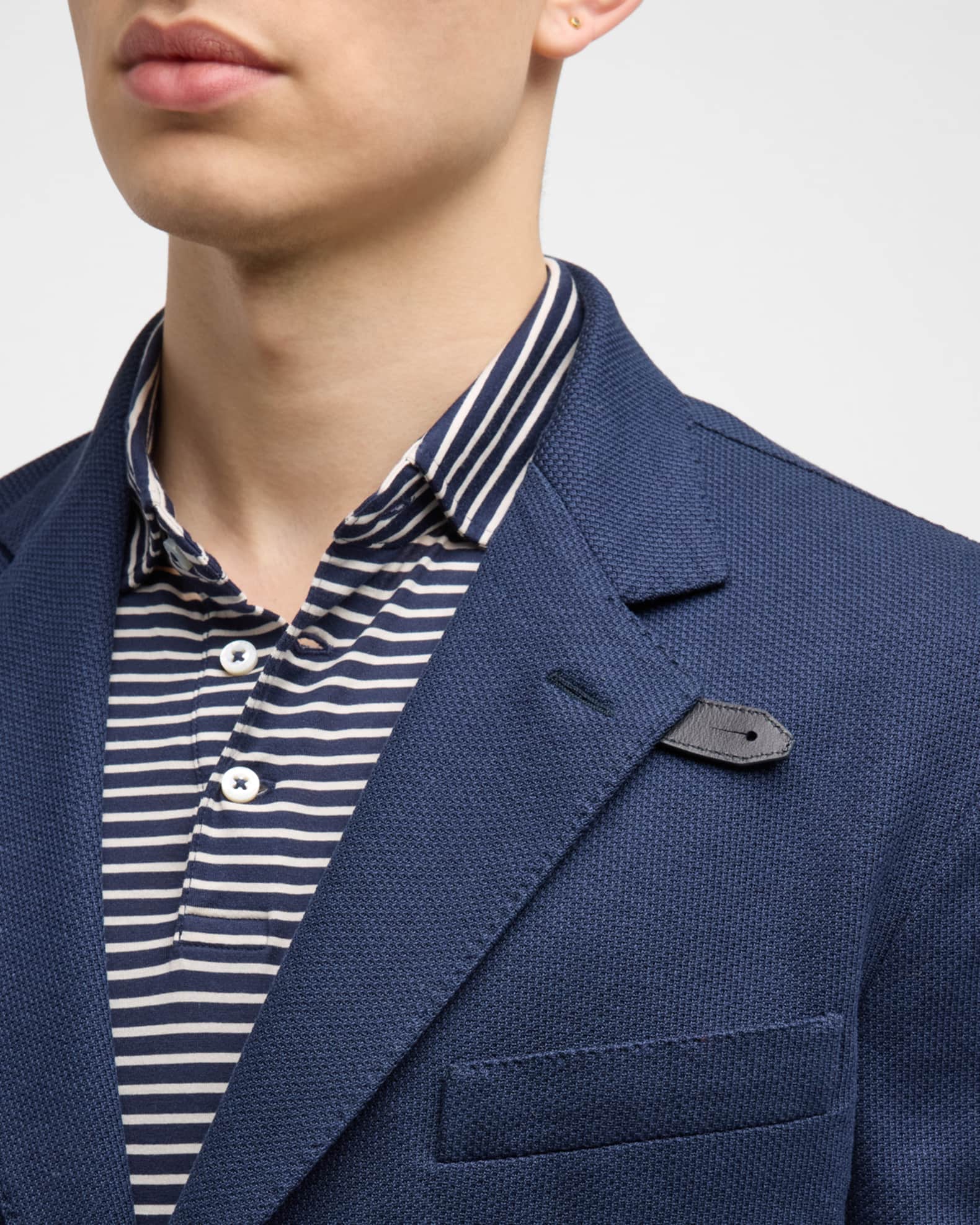 Men's Pique Knit Two-Button Blazer