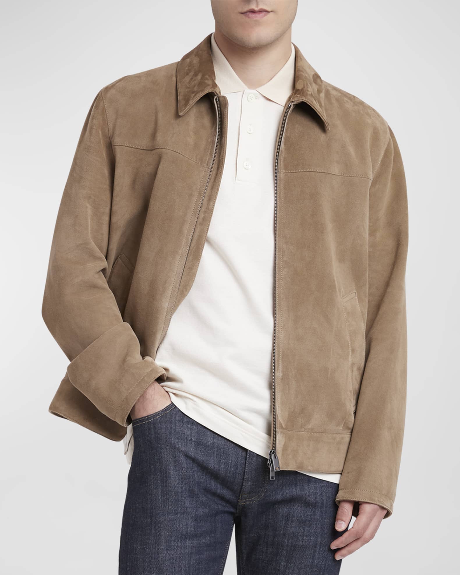 見事な Full-Zip Suede Men's Brioni Blouson Marcus Neiman | Jacket ジャケット・アウター