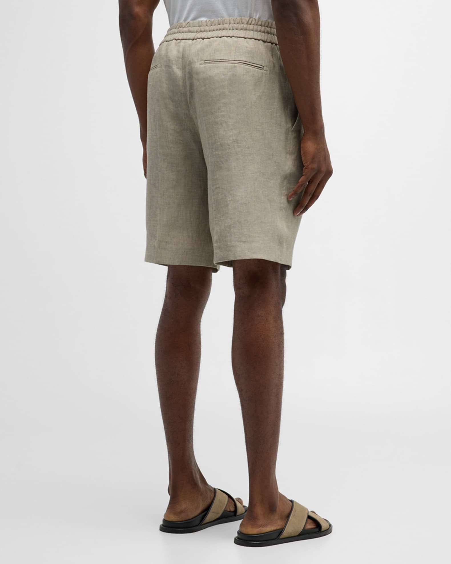 Mens linen drawstring shorts shop