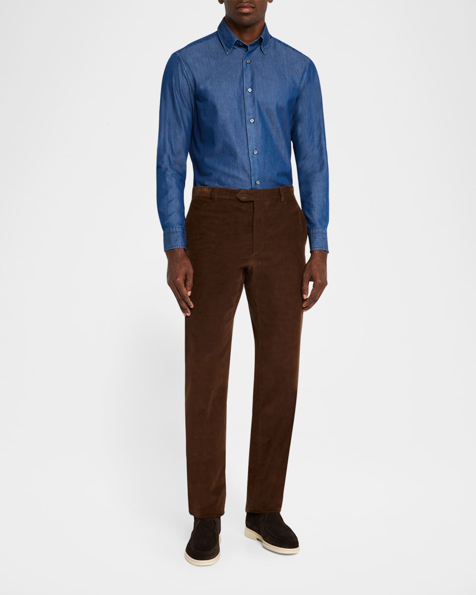 Men's Chambray Button-Down Shirt - Thumbnail 2