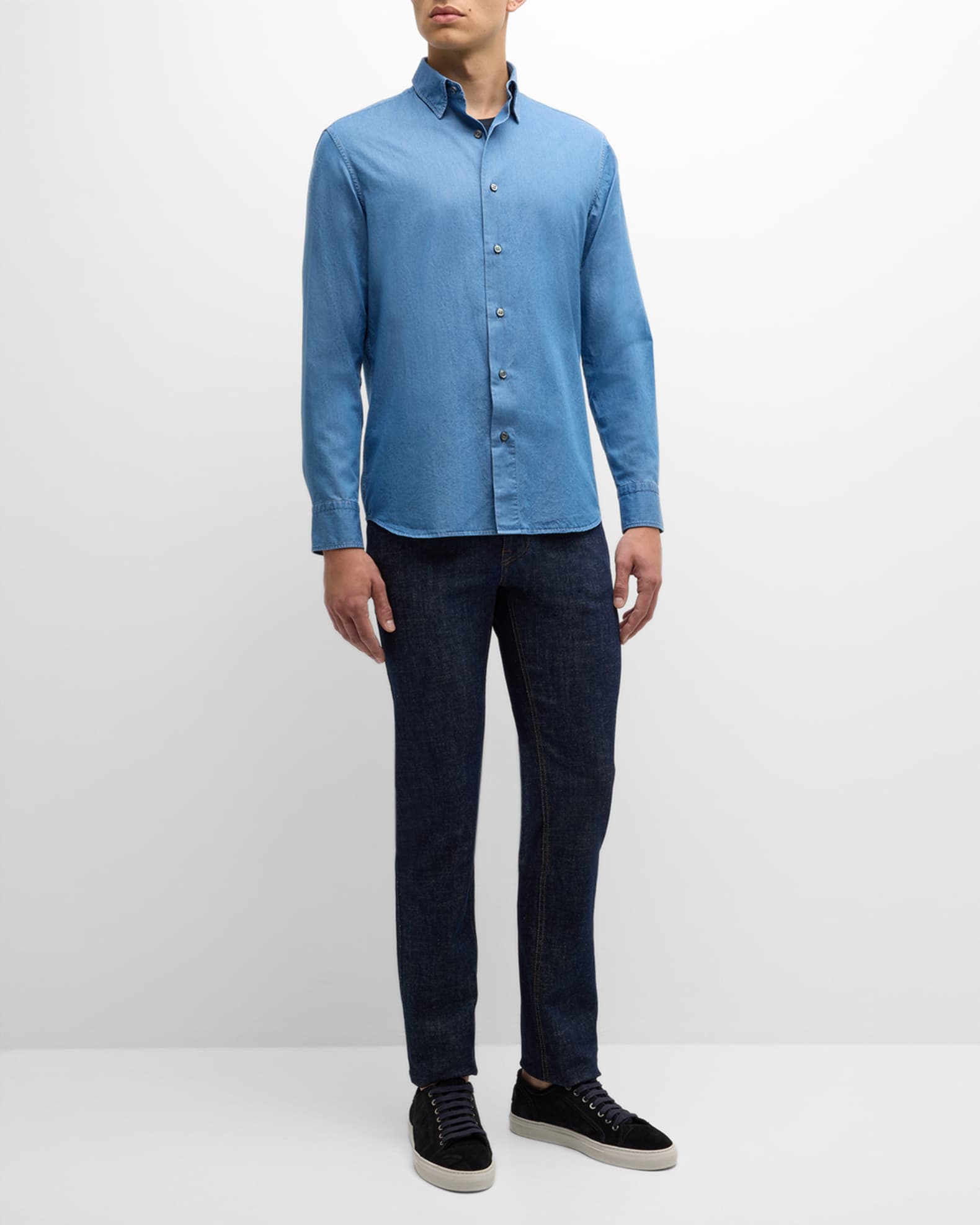 Men's Chambray Button-Down Shirt 1