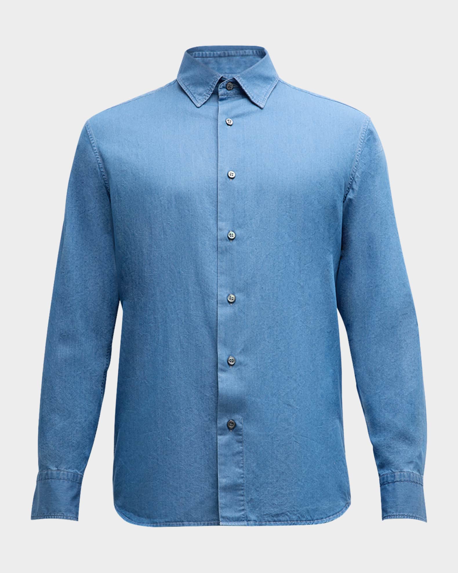 Men's Chambray Button-Down Shirt 0