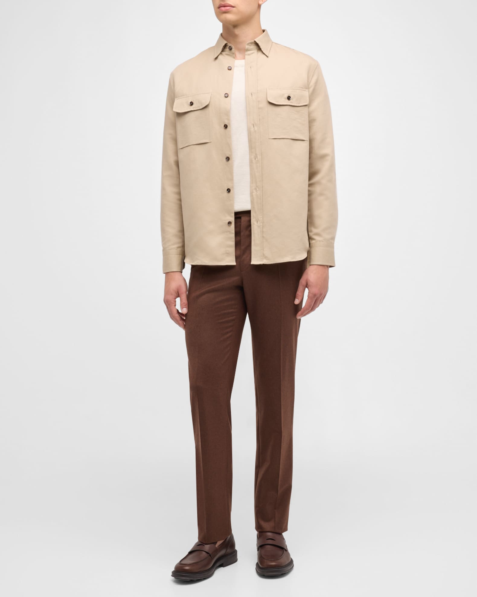 Men's Linen-Cotton Military Overshirt 1