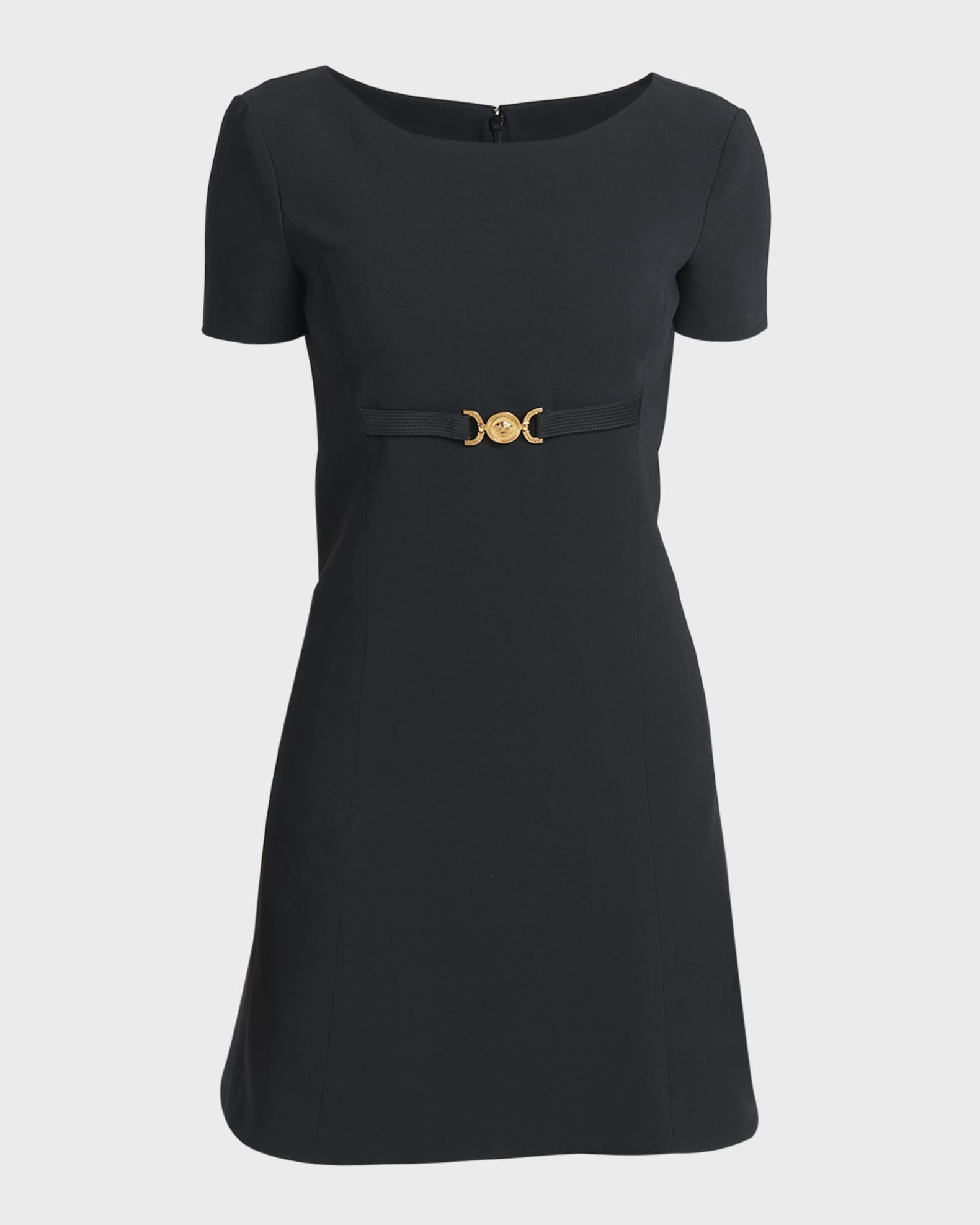 Versace back cady shift mini dress top