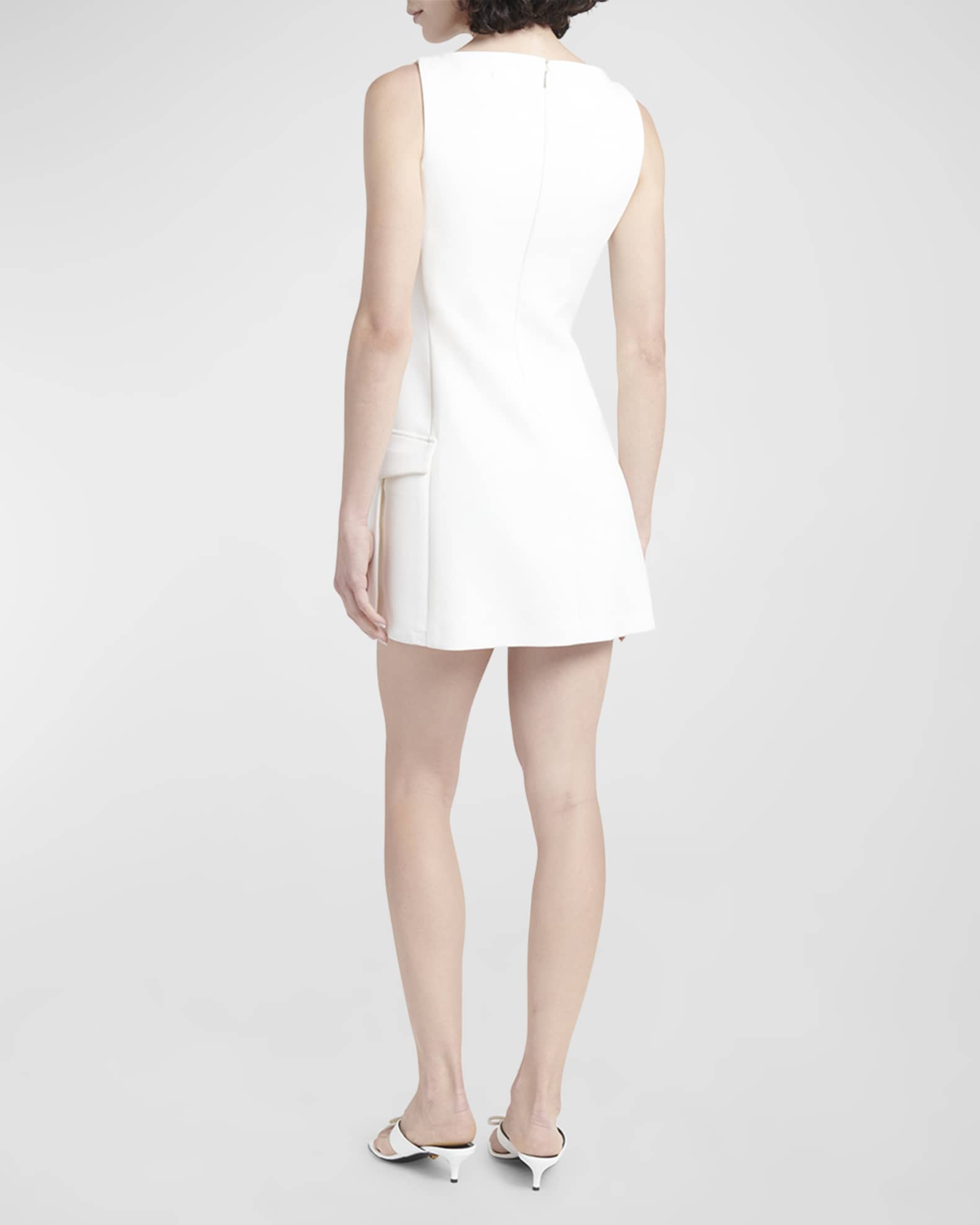 Versace Crepe Mini Dress with Patch Pockets | Neiman Marcus