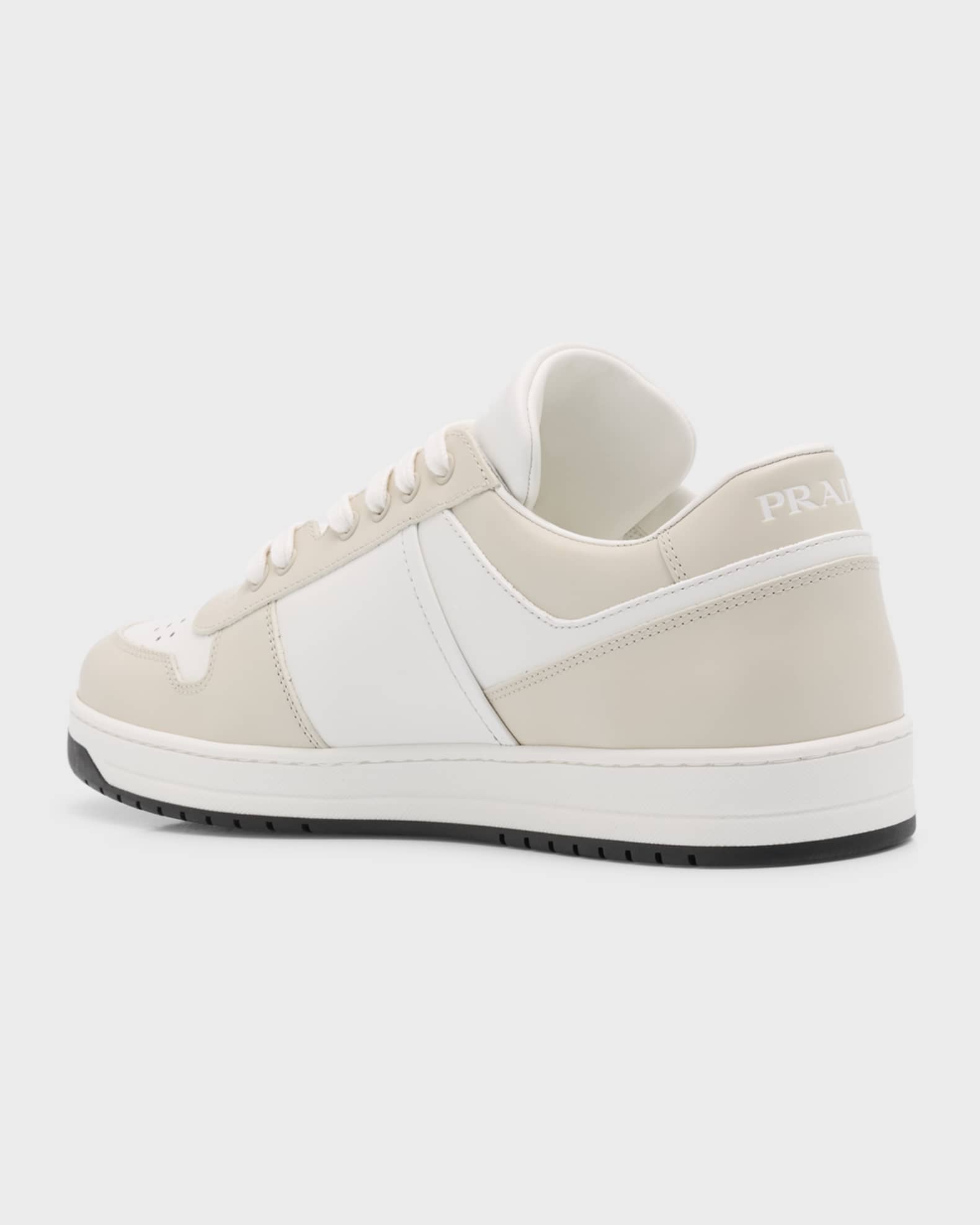 Prada Men's Downtown Leather Low-Top Sneakers | Neiman Marcus