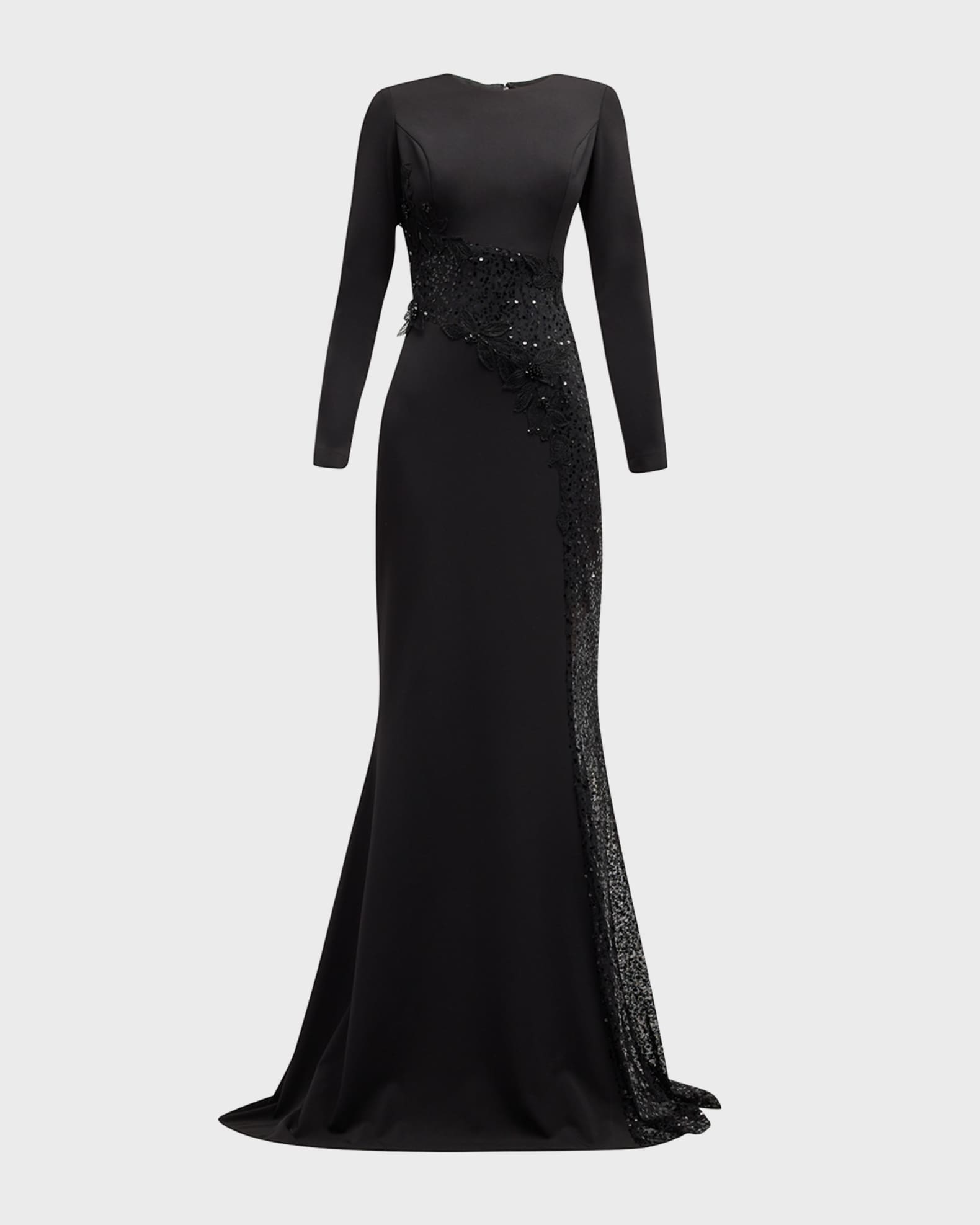 Teri jon embellished lace peplum gown cheap