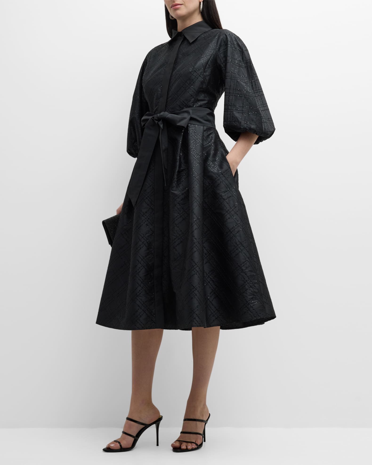 Embroidered Sequined Midi Dress 1