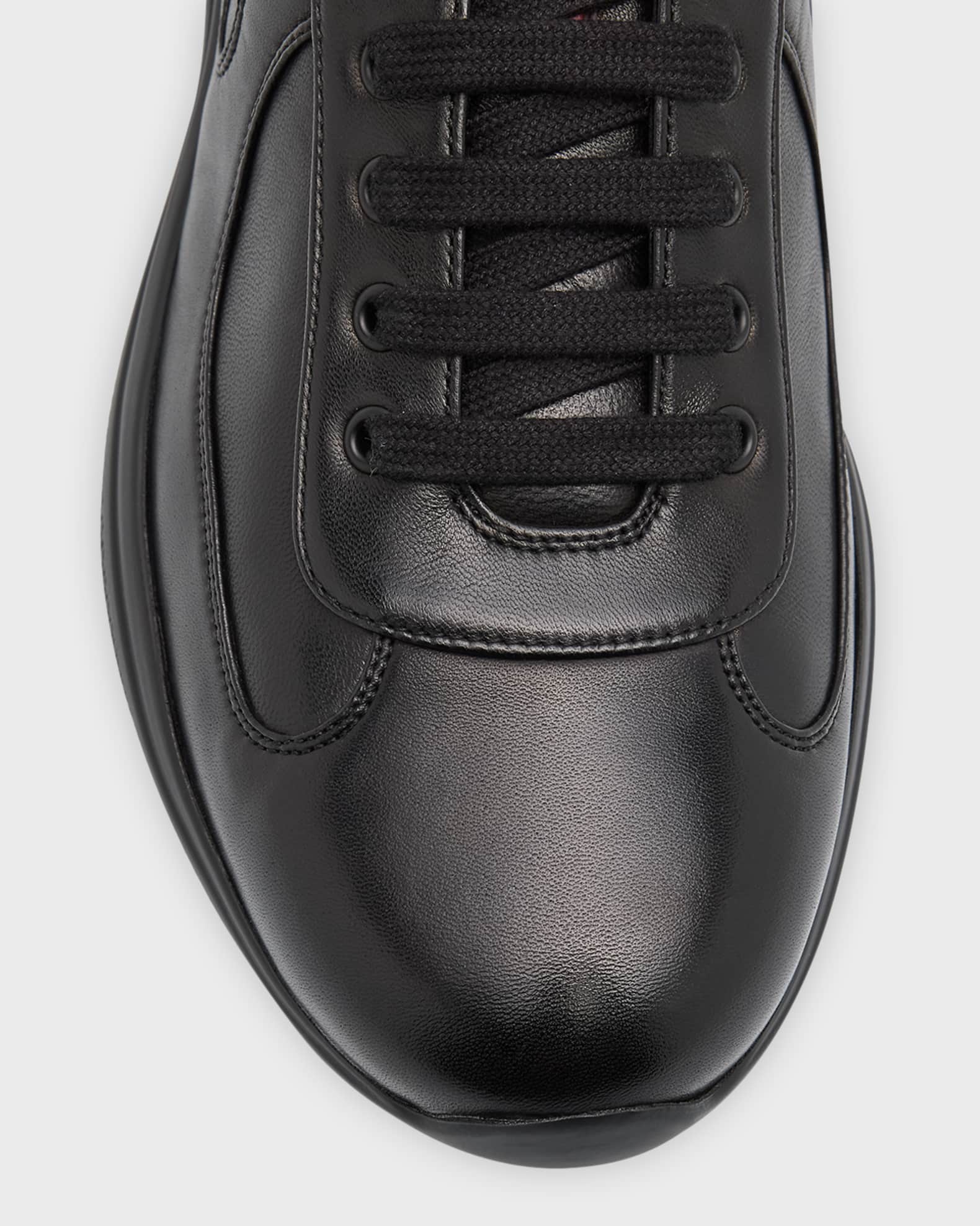 Prada Men's Americas Cup Napa Leather Low-Top Sneakers