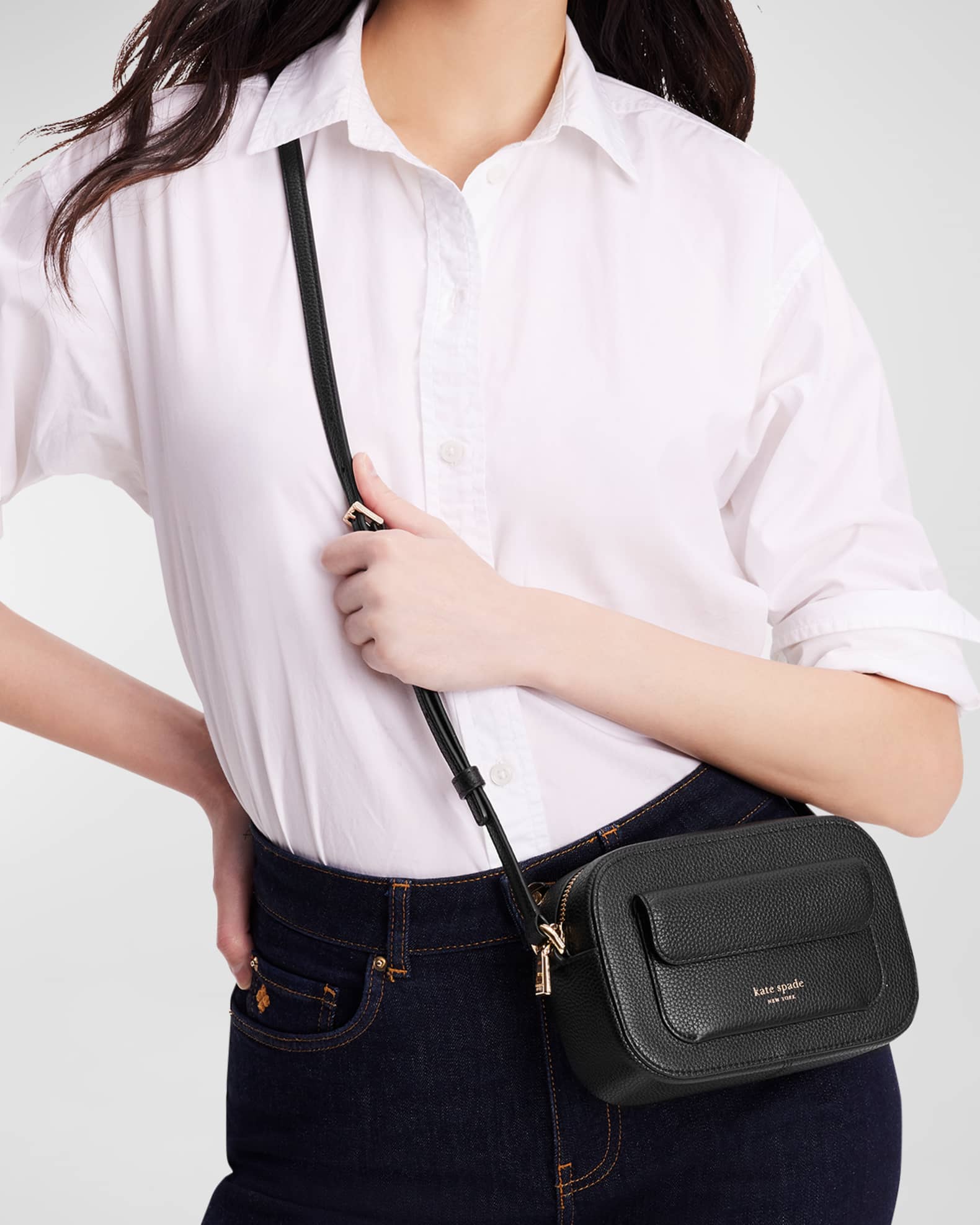 kate spade new york ava pebbled leather crossbody bag Neiman Marcus
