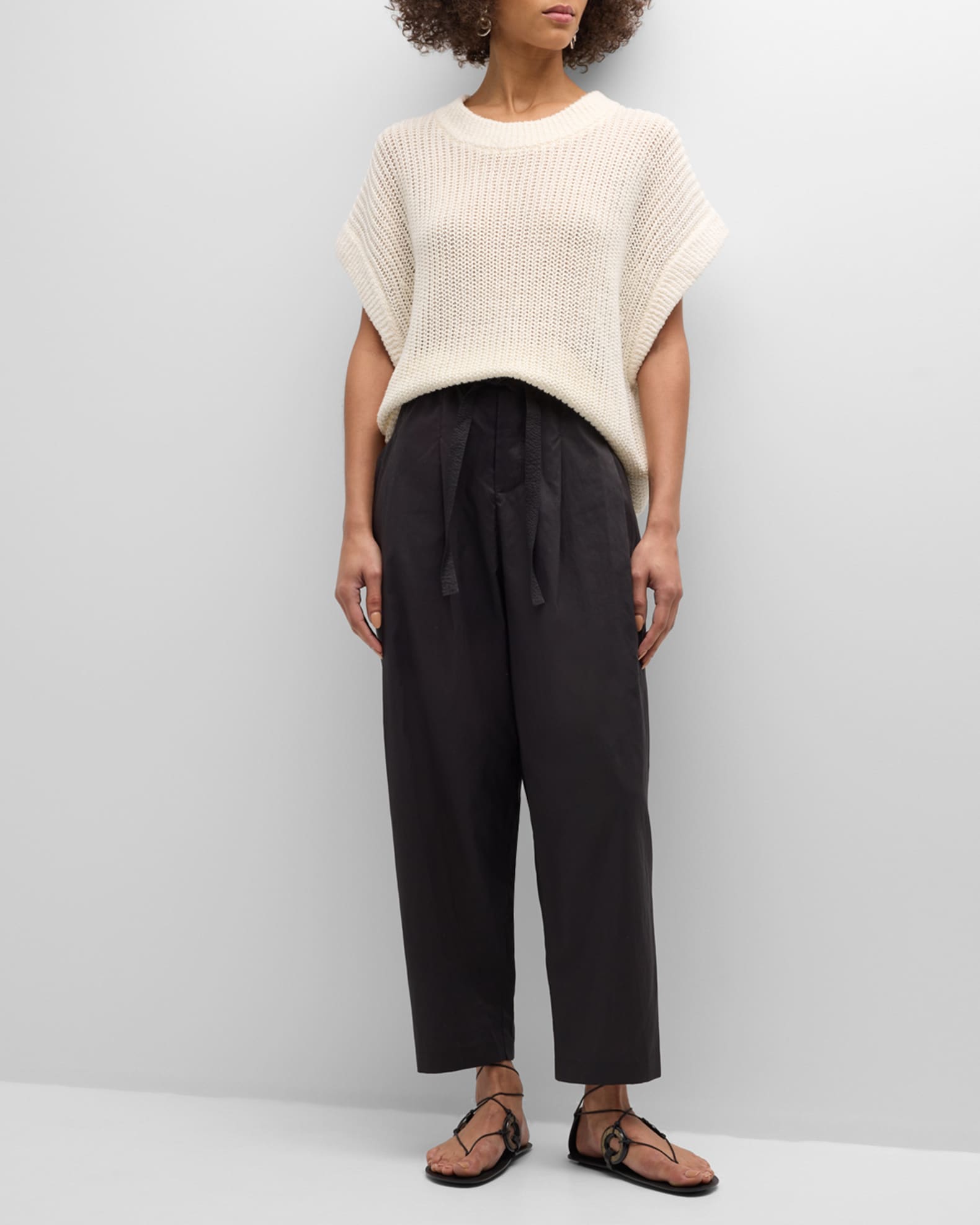 Apiece Apart Oliva Dolman-Sleeve Knit Linen Vest | Neiman Marcus