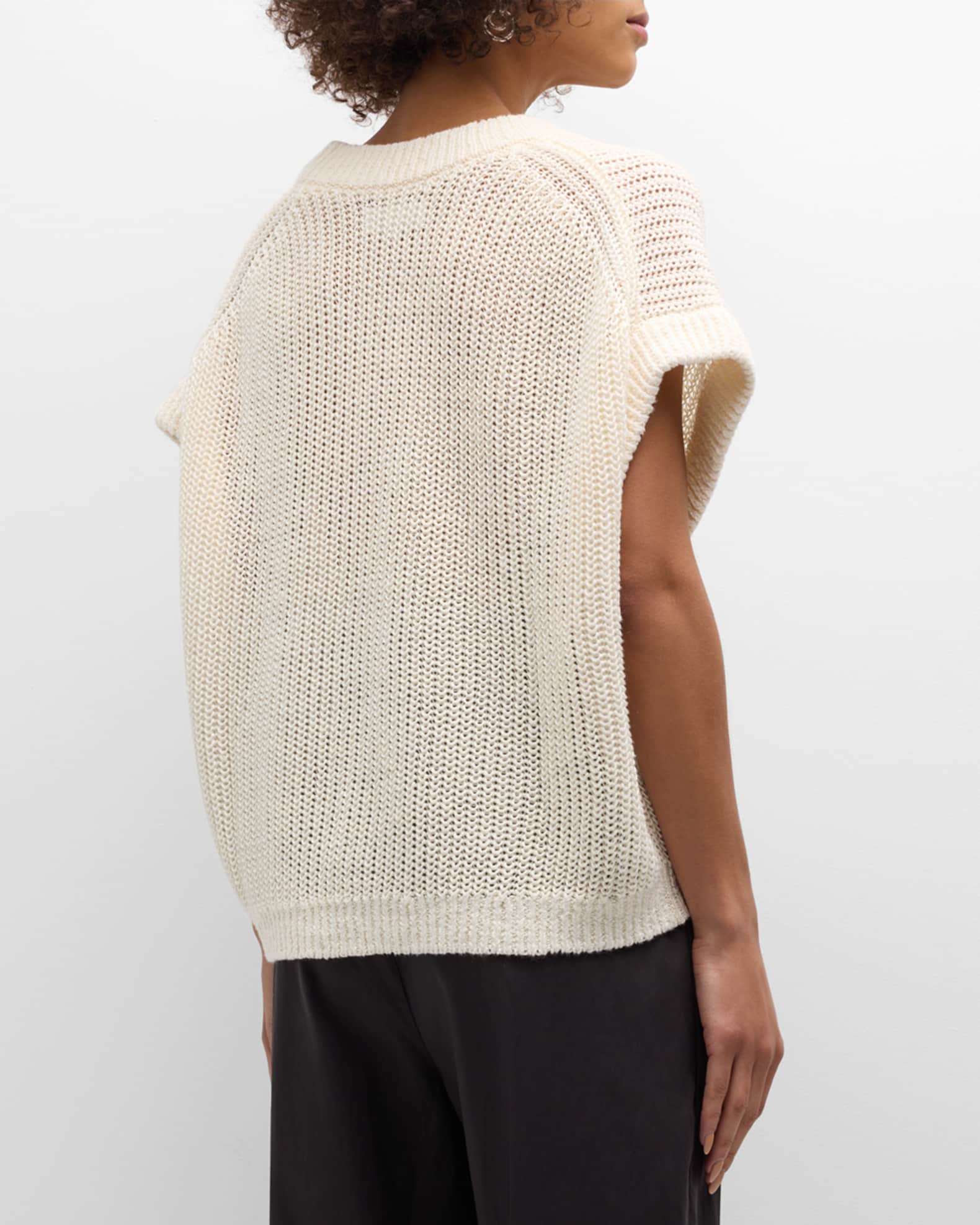 Apiece Apart Oliva Dolman-Sleeve Knit Linen Vest | Neiman Marcus