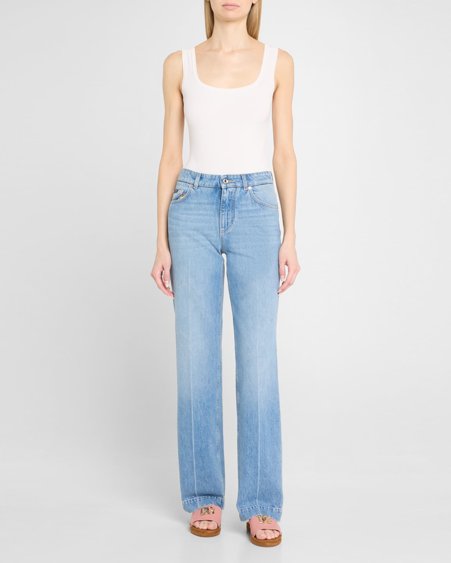 Dolce&Gabbana DG Medallion Napa Espadrille Sandals | Neiman Marcus