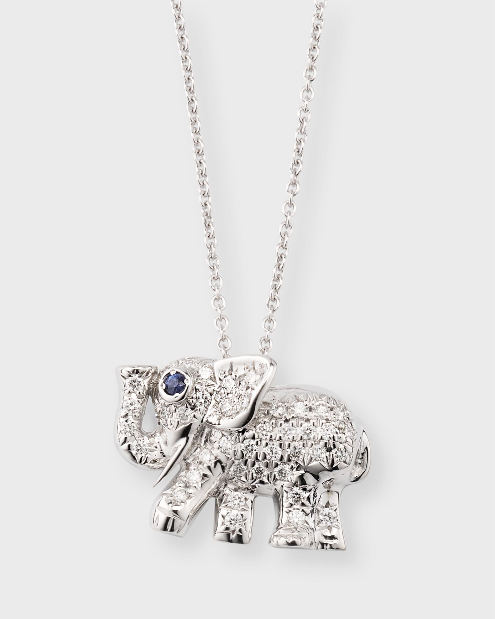 Roberto Coin 18K White Gold Elephant Necklace | Neiman Marcus