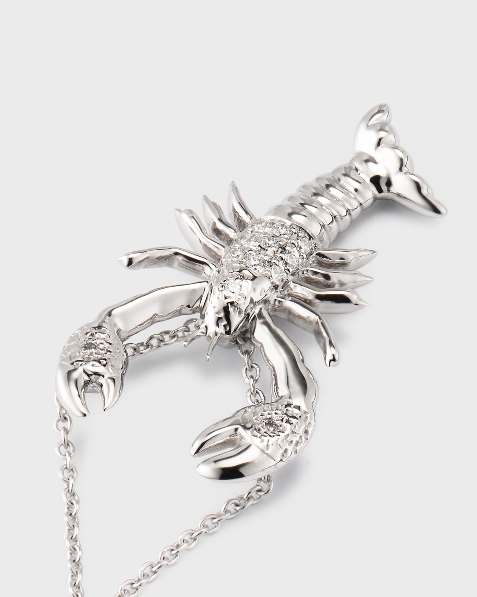 Roberto Coin 18K White Gold Diamond Lobster Pendant Necklace | Neiman ...