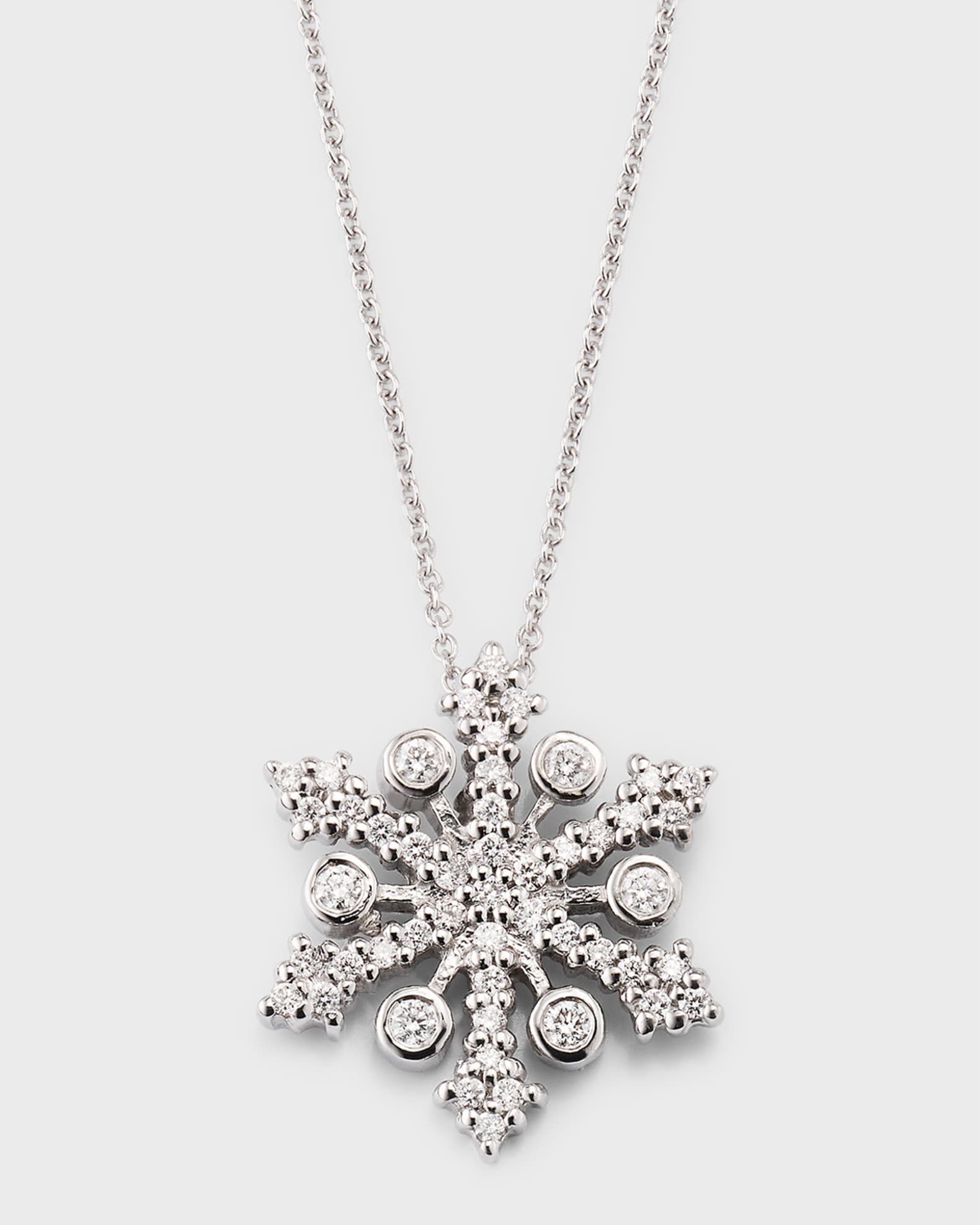 Snowflake white gold necklace online