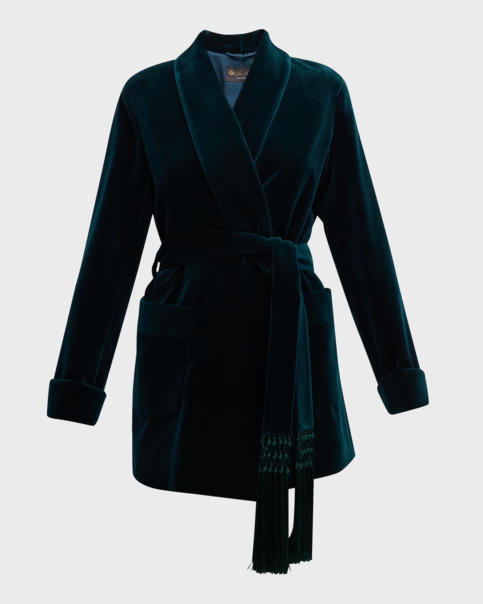 Giacca Raniya Belted Velvet Wrap Coat