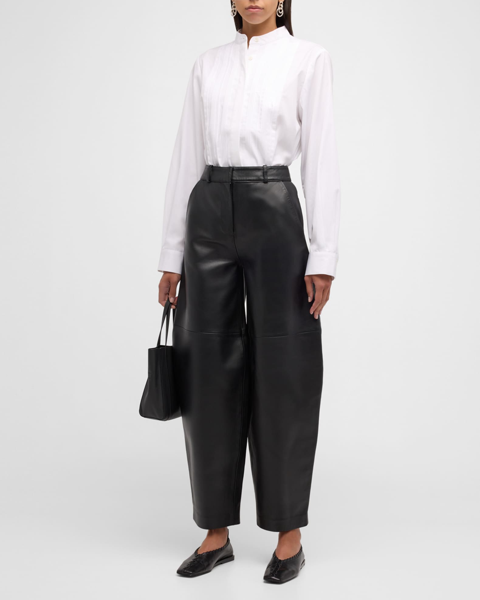 Pleated Bib-Front Tuxedo Shirt 1
