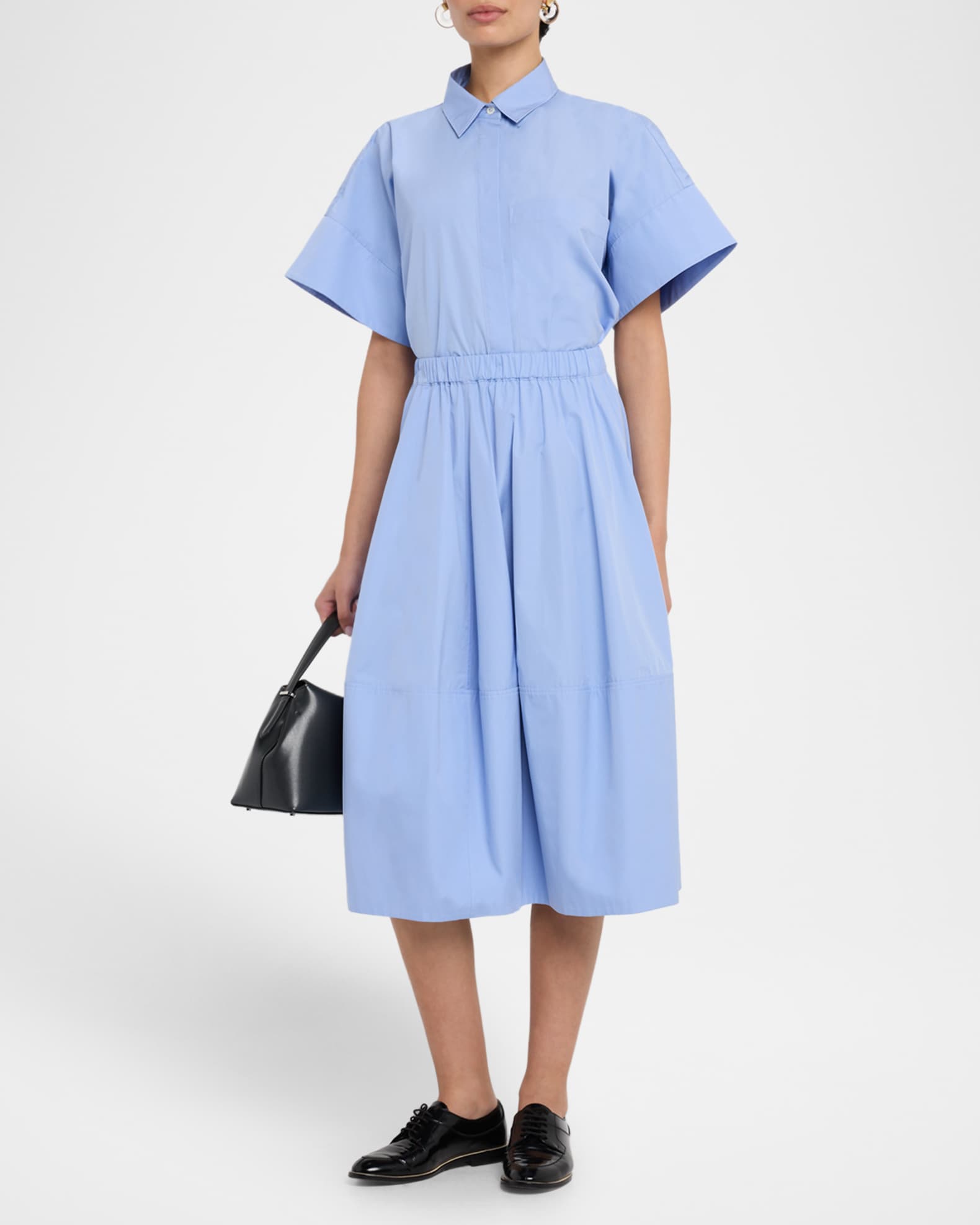 Co Boxy Short-Sleeve Collared Shirt | Neiman Marcus