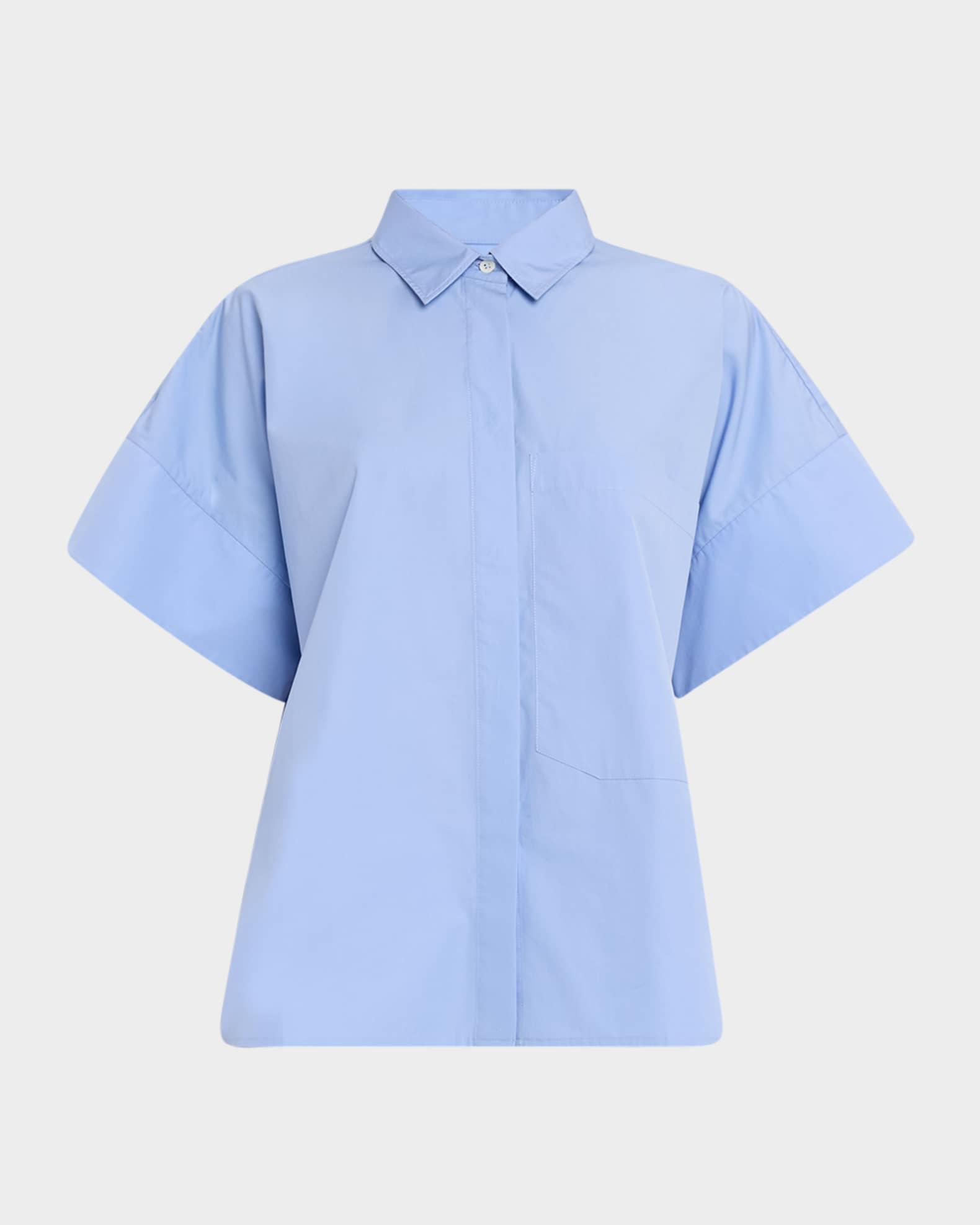 Co Boxy Short-Sleeve Collared Shirt | Neiman Marcus