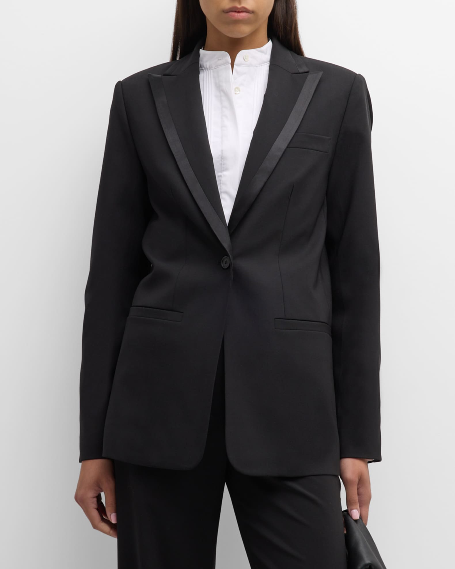 Satin tuxedo jacket women's hotsell