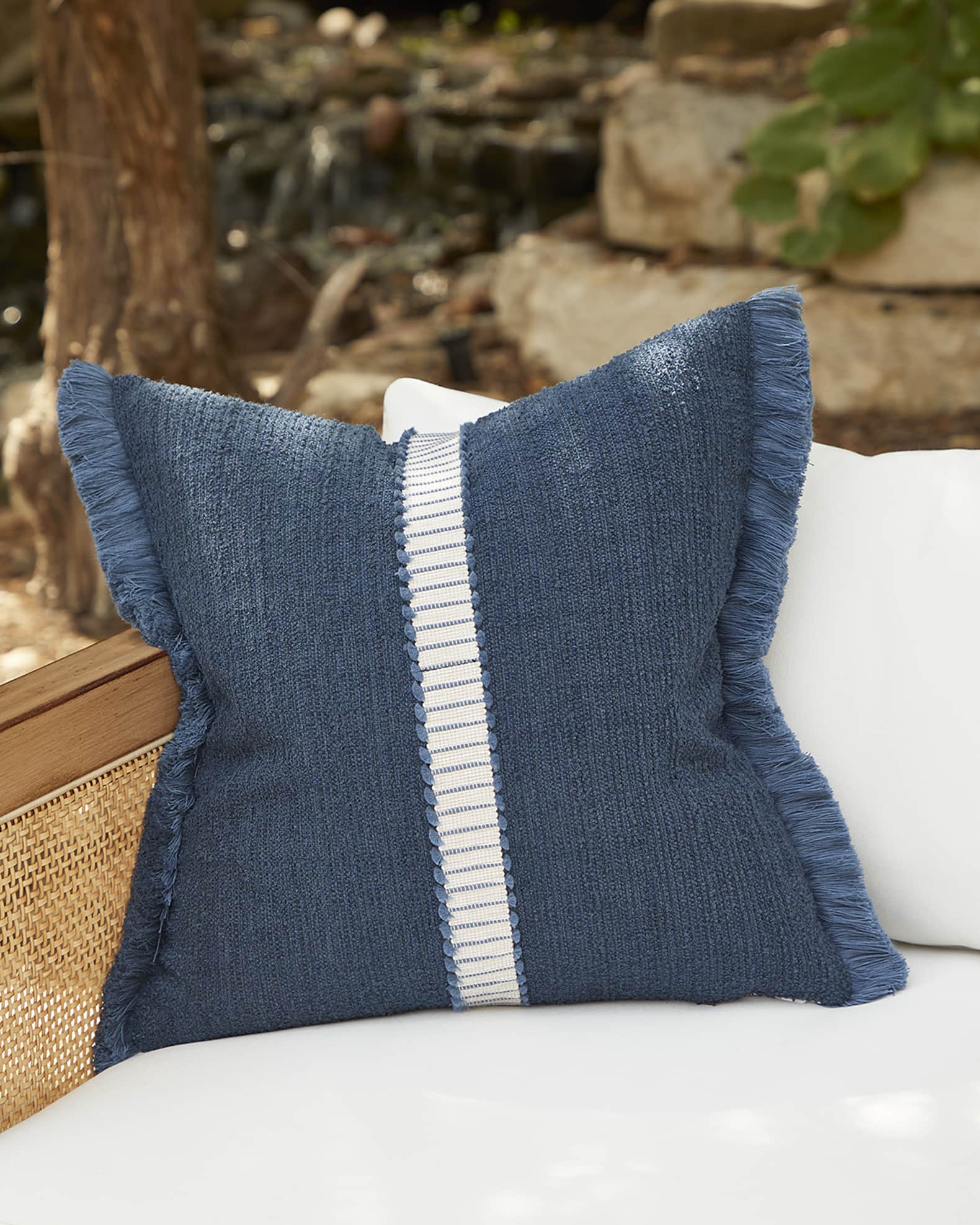 Elaine Smith Deluxe Jacquard Indoor/Outdoor Pillow, 20" Square Neiman