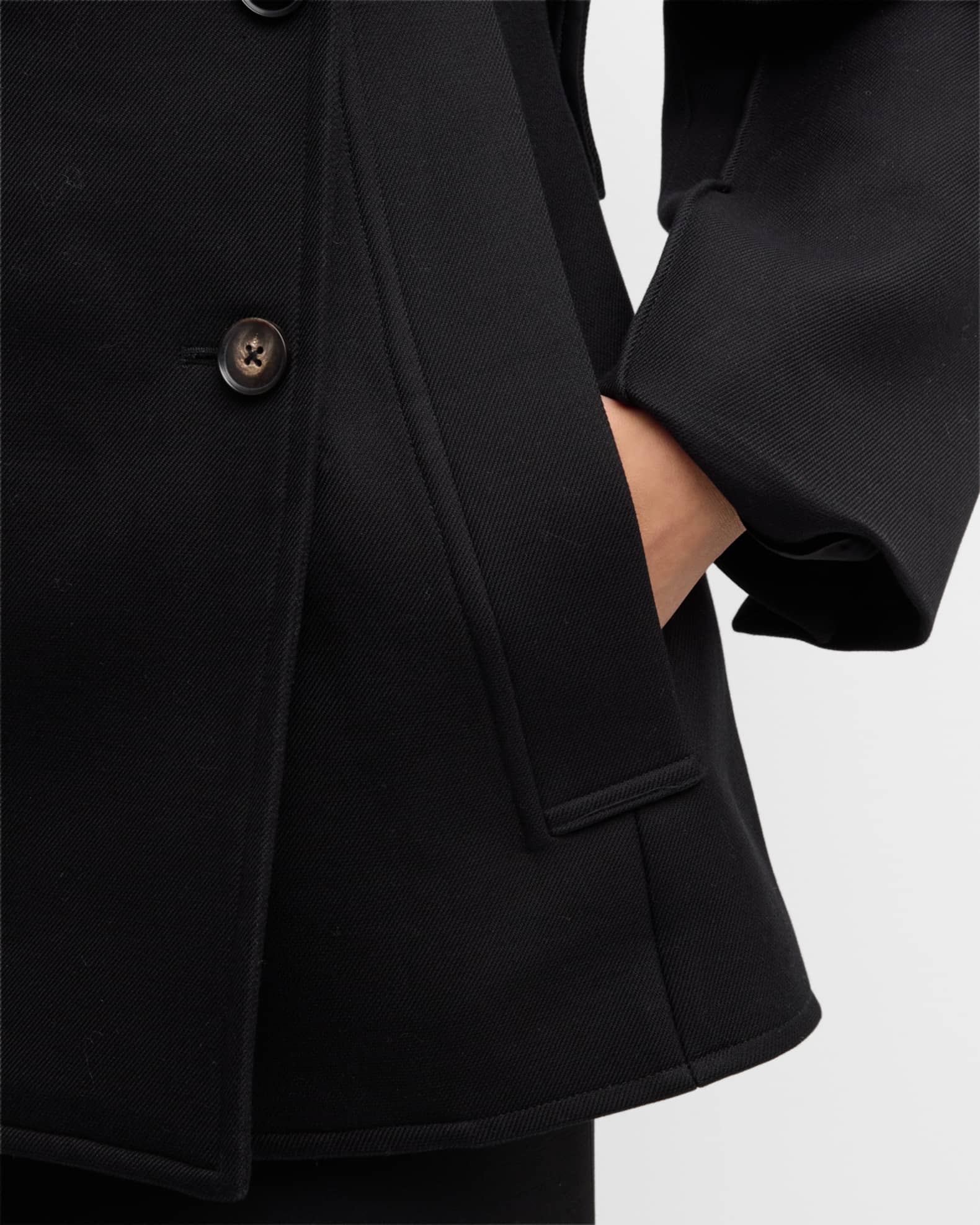 Co Double-Breasted A-Line Blazer Jacket | Neiman Marcus