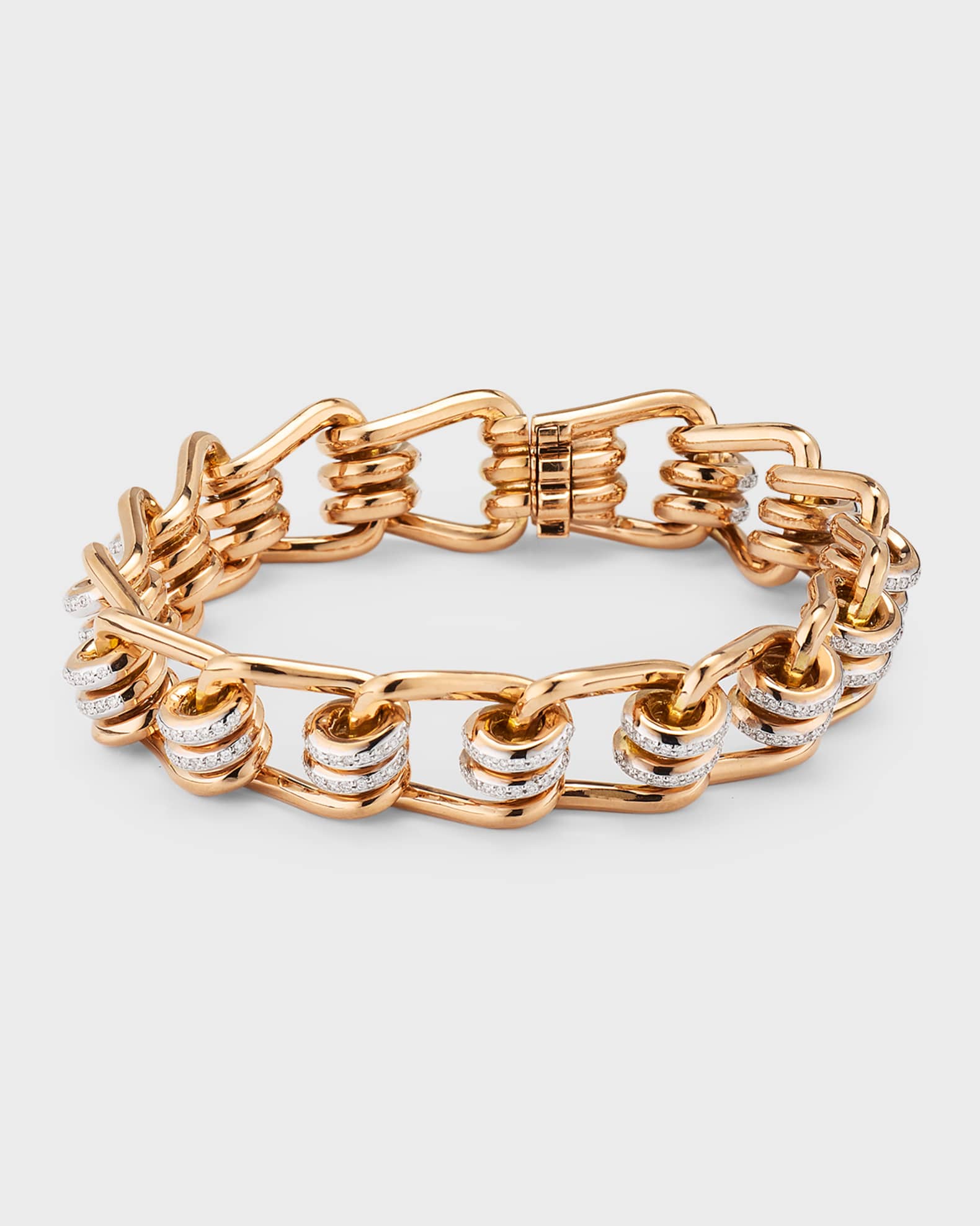 18k Rose Gold Huxley Diamond Coil Link Bracelet 0