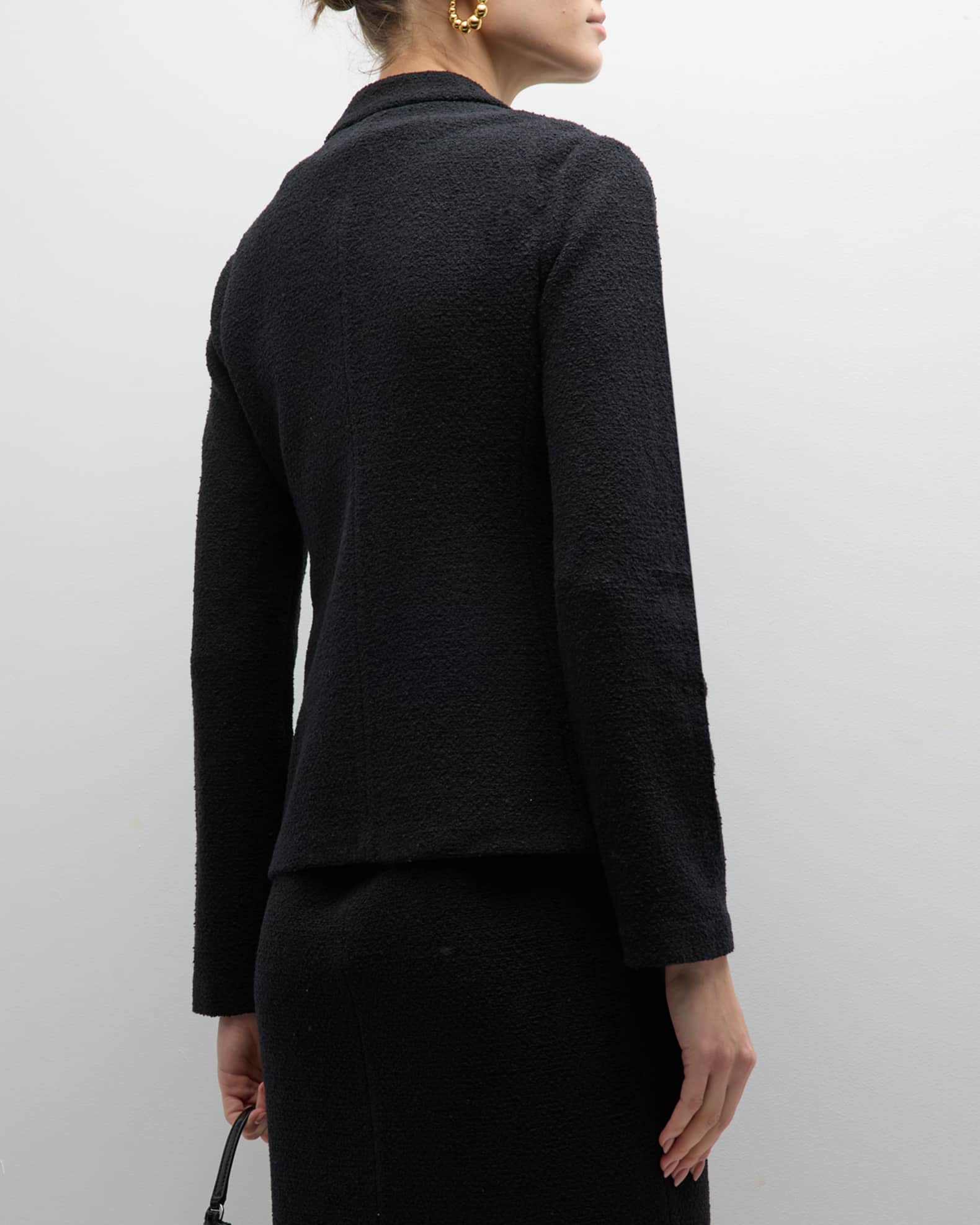 St. John Compact Boucle Knit Notch-Collar Single-Breasted