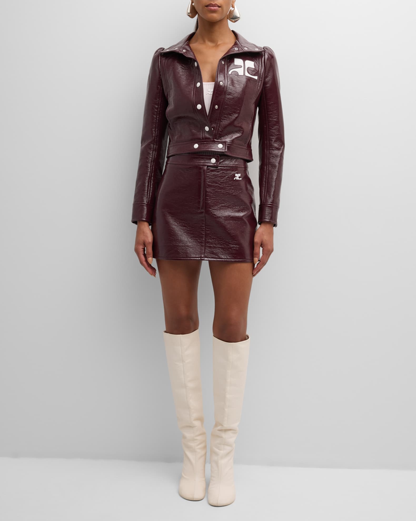Courreges Logo Ribbed Knit Tank Top | Neiman Marcus