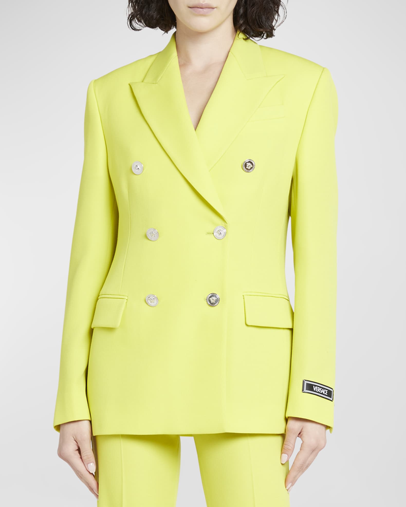 Versace black hotsell grained longline overcoat