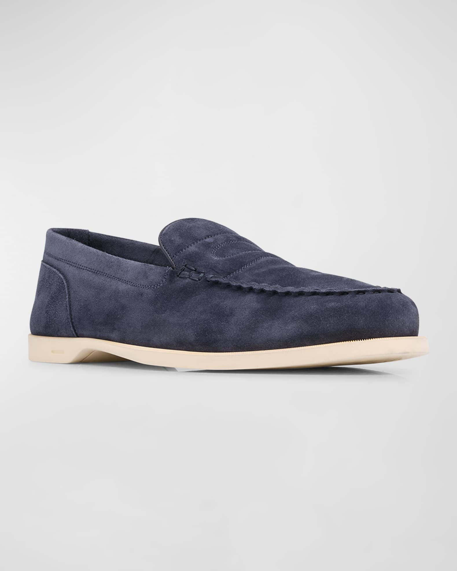 John Lobb Men's Pace Suede Penny Loafers | Neiman Marcus