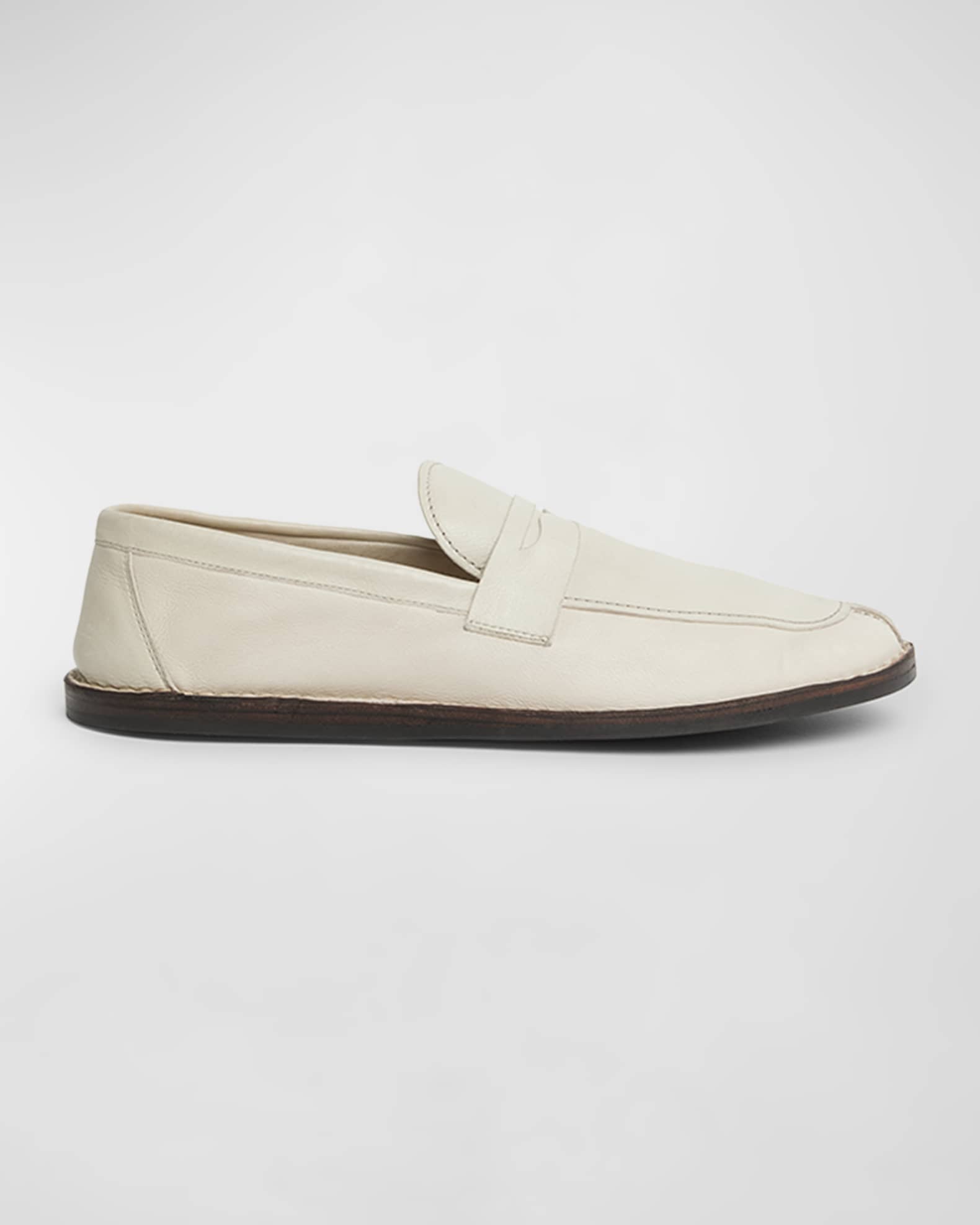 THE ROW Cary Leather Penny Loafers