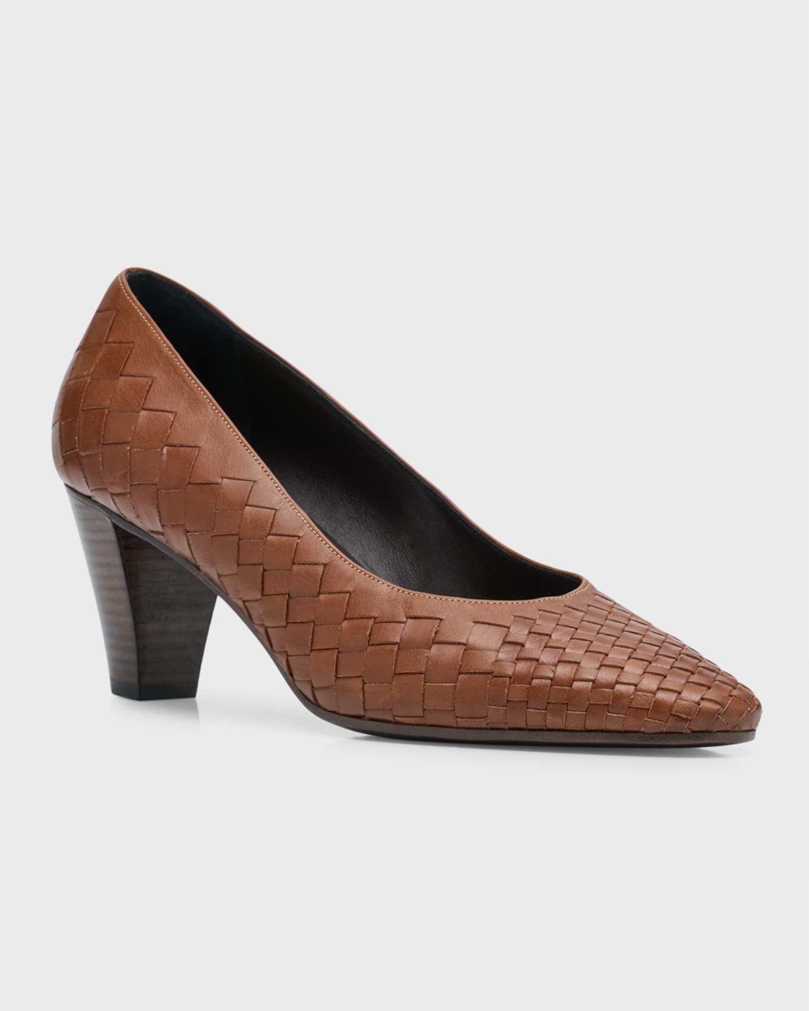 Woven leather pumps discount