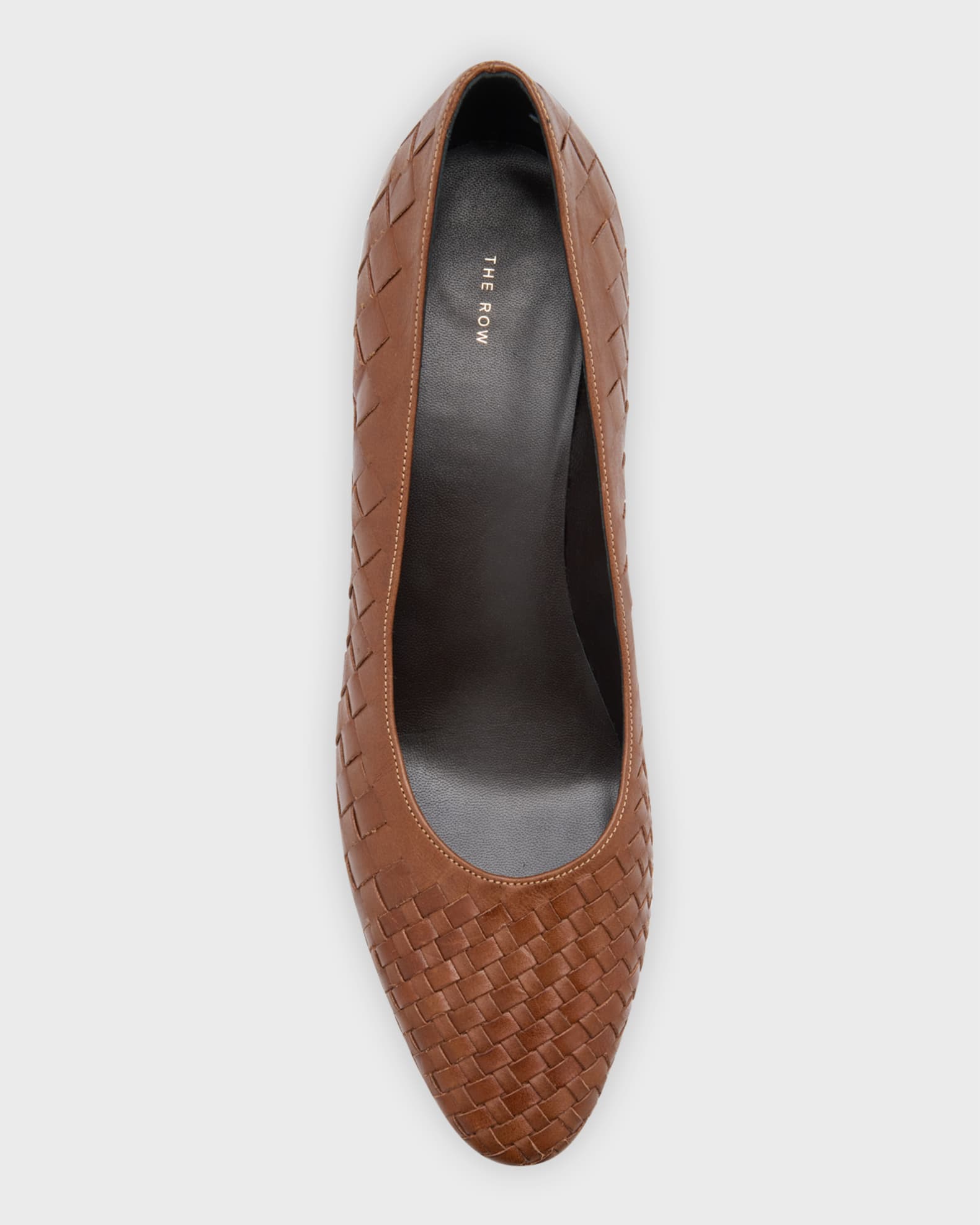 Woven leather pumps on sale