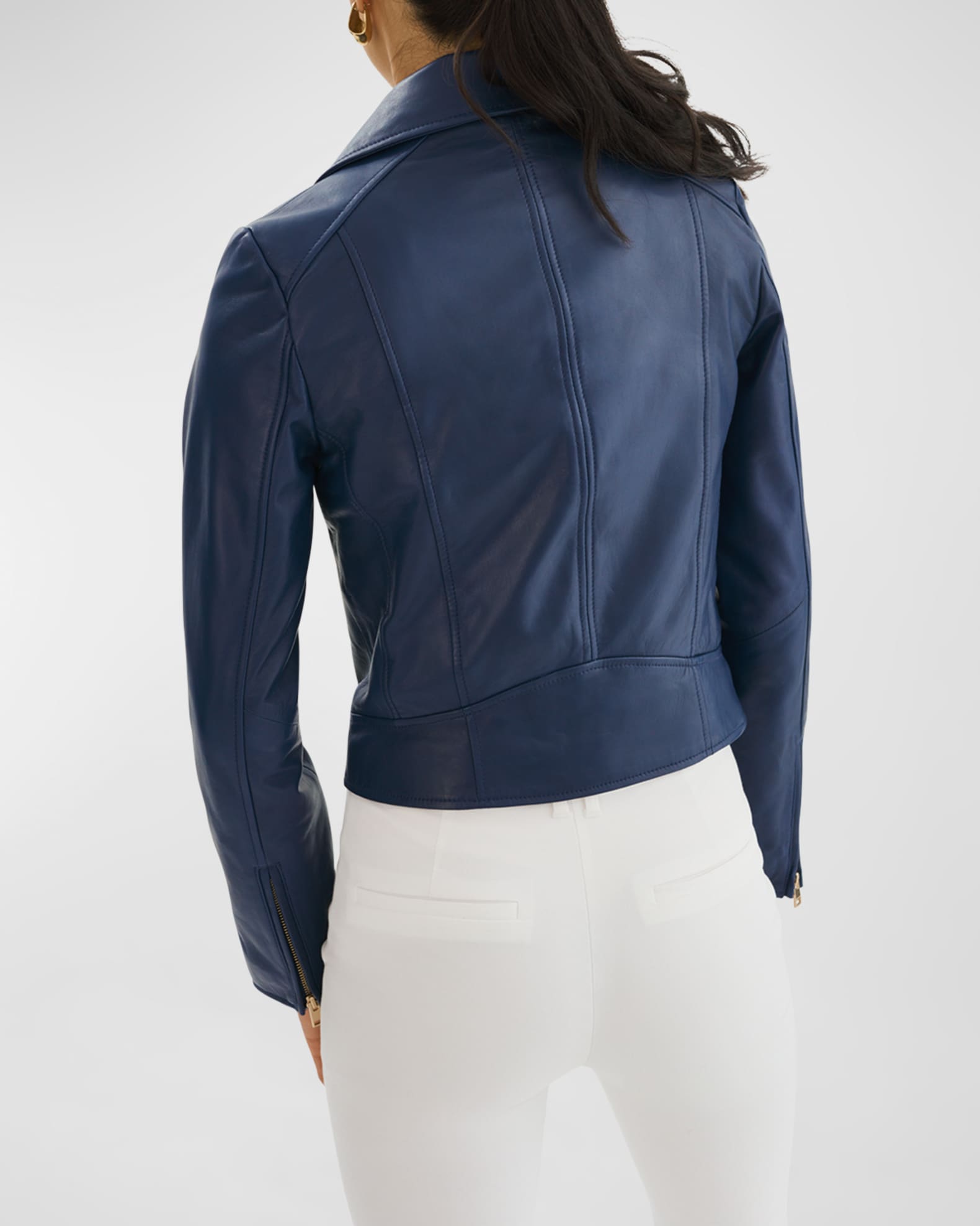 Lamarque Ezra Signature Leather Moto Jacket- Lavender main image 0