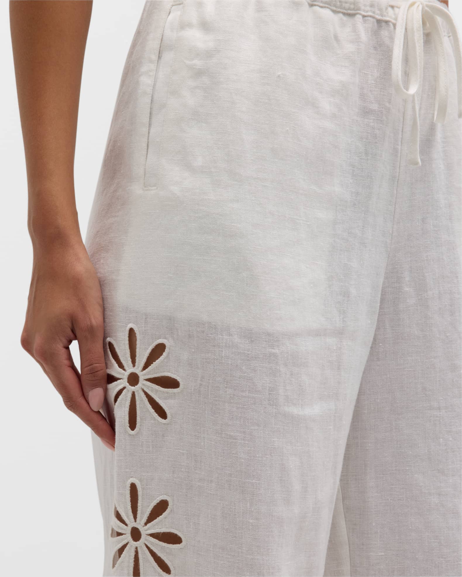 Rails Emmie Floral Cutout Linen Pants | Neiman Marcus