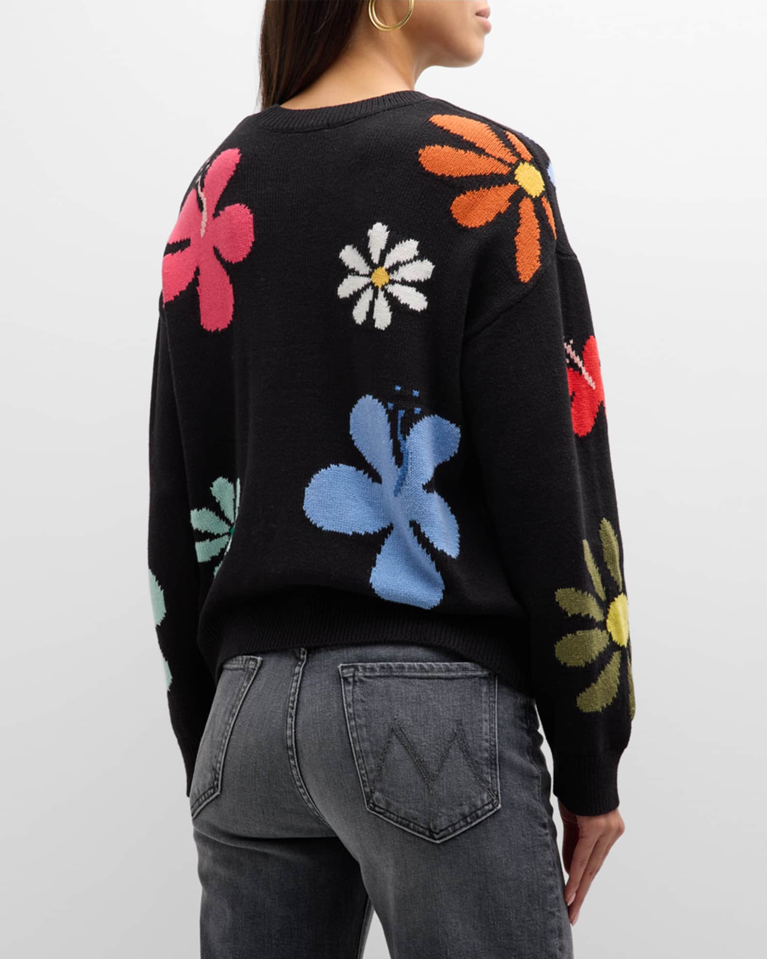 Rails Zoey Intarsia-Knit Floral Sweater | Neiman Marcus
