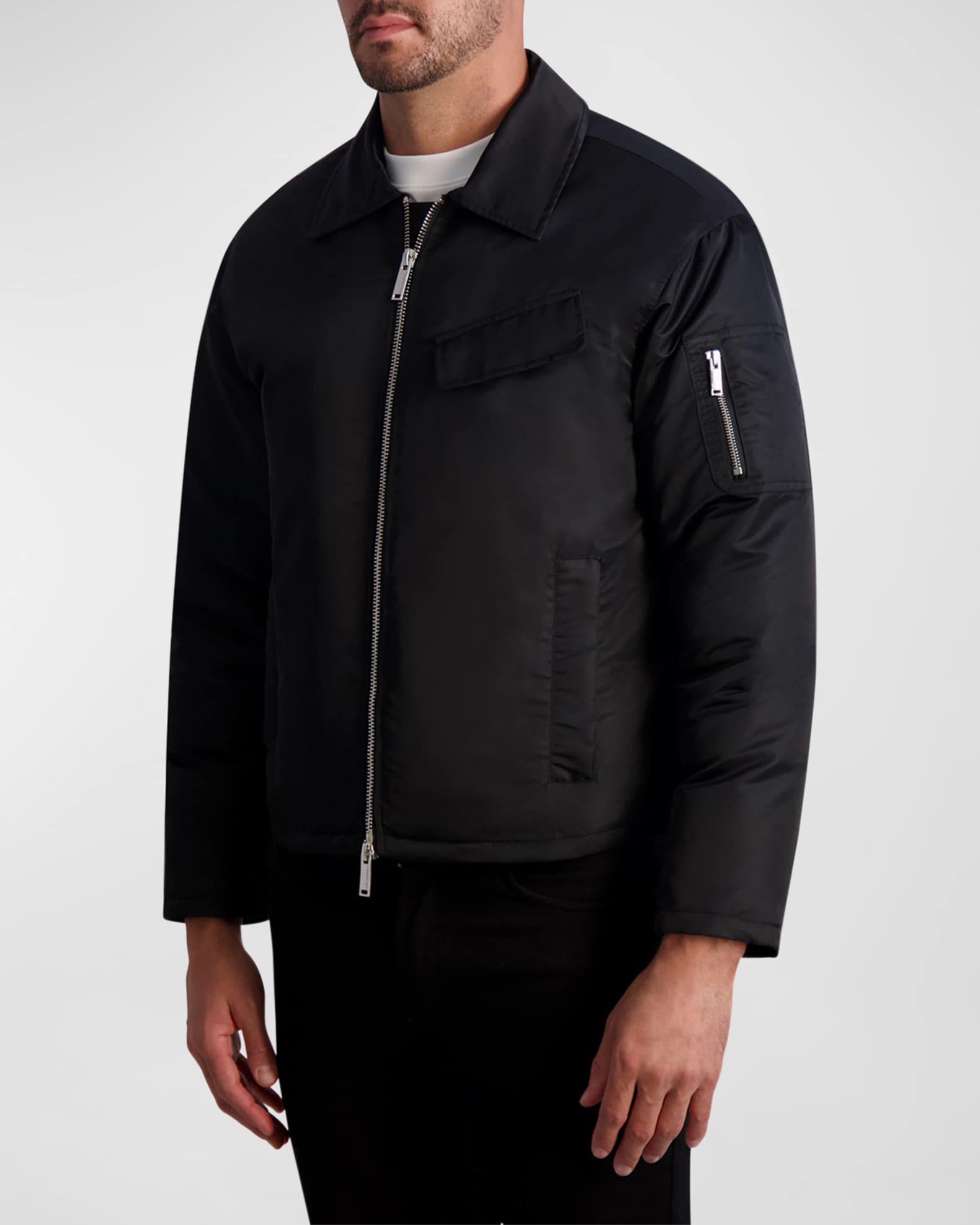 Vince Men's Down-filled Leather Puffer Jacket in Black for Men