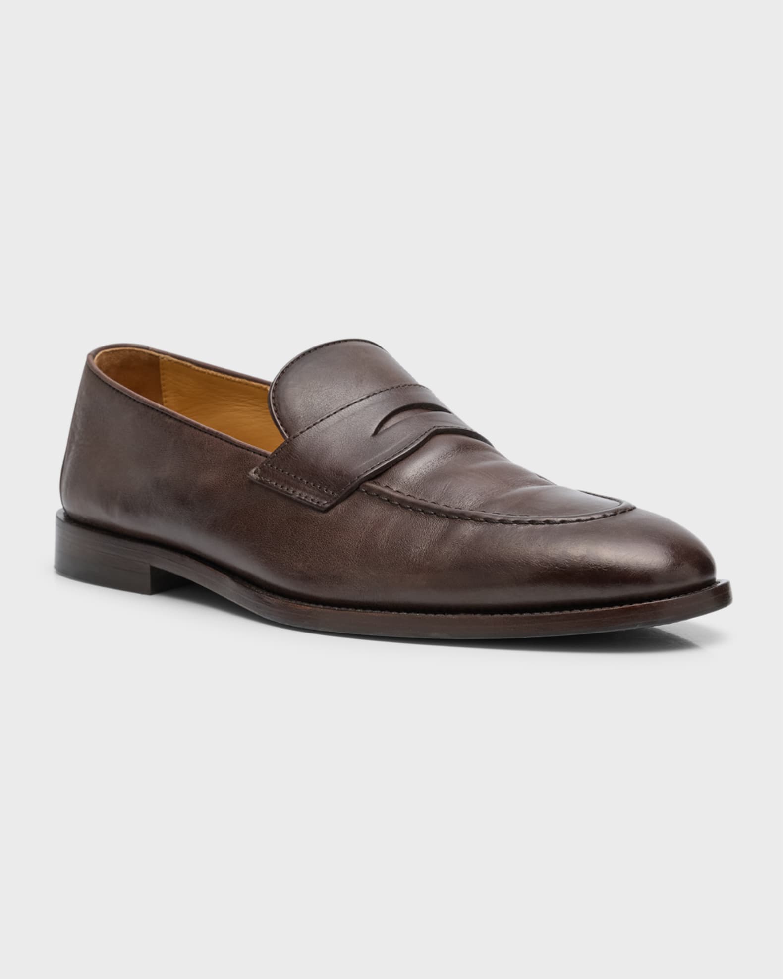 Brunello Cucinelli Men's Leather Penny Loafers | Neiman Marcus