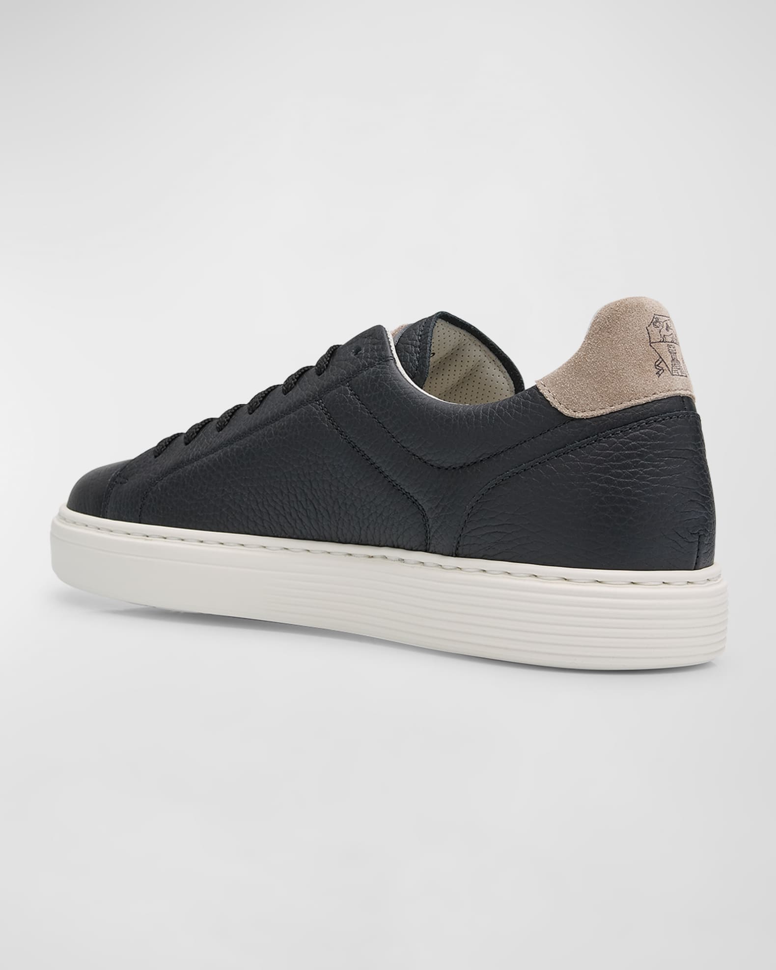 Brunello Cucinelli Men's Grained Calfskin Low-Top Sneakers