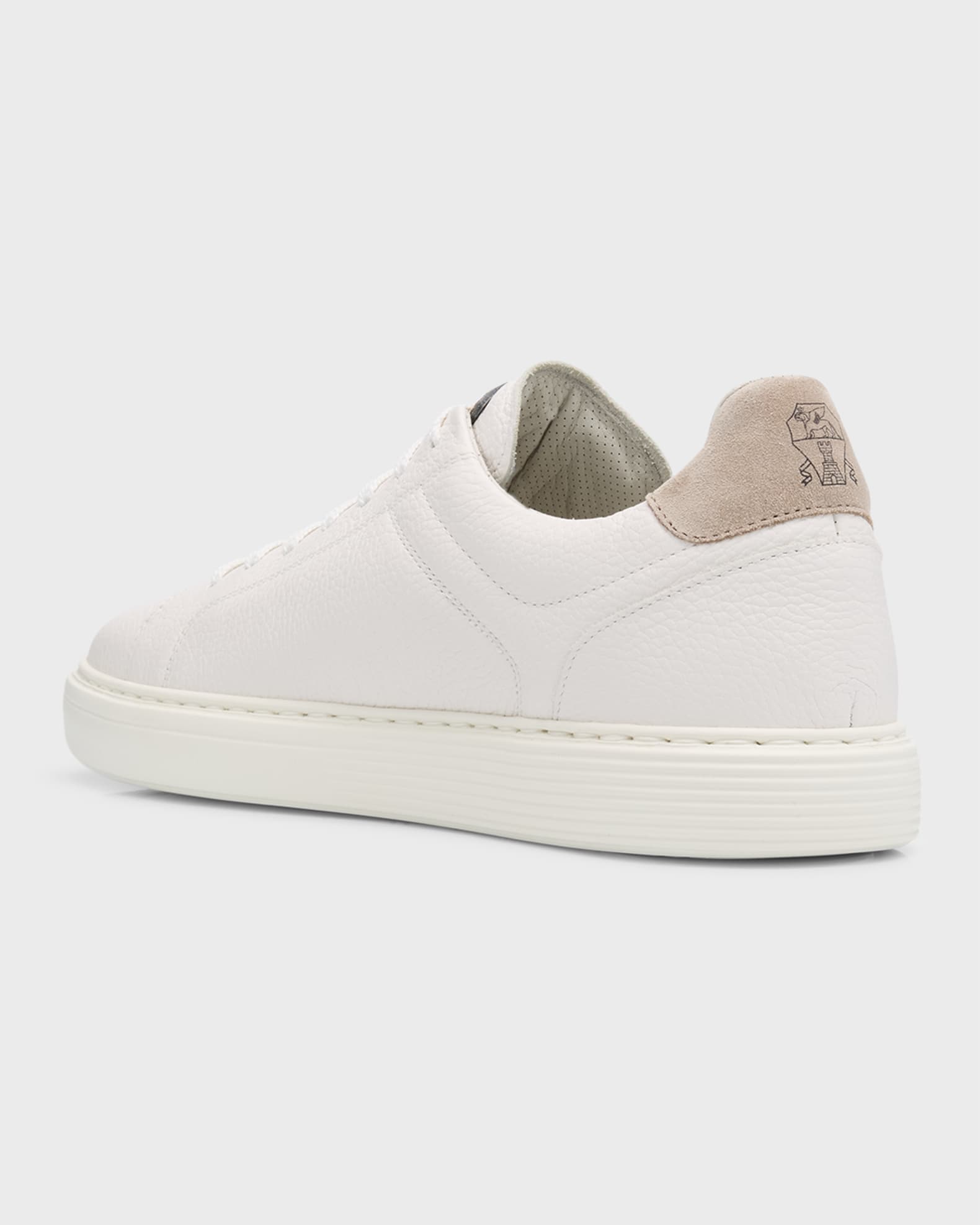 Brunello Cucinelli Men's Grained Calfskin Low-Top Sneakers