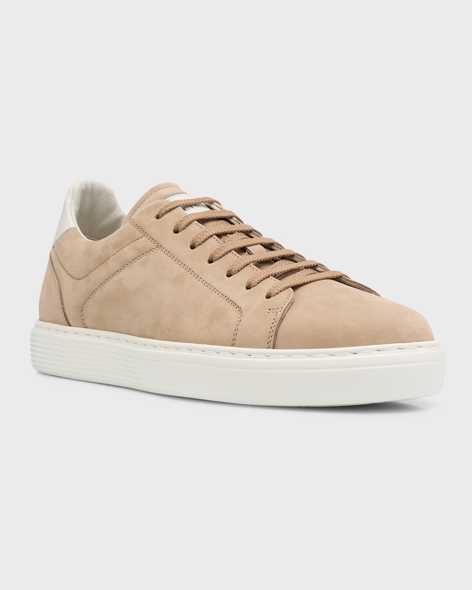 Men's Nubuck Calfskin Low-Top Sneakers 1