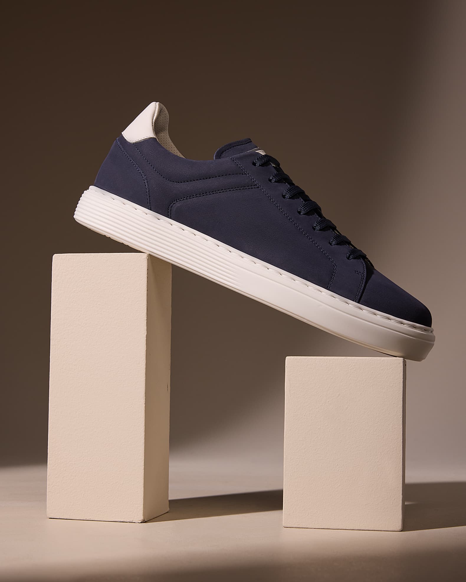 Brunello Cucinelli Men's Nubuck Calfskin Low-Top Sneakers
