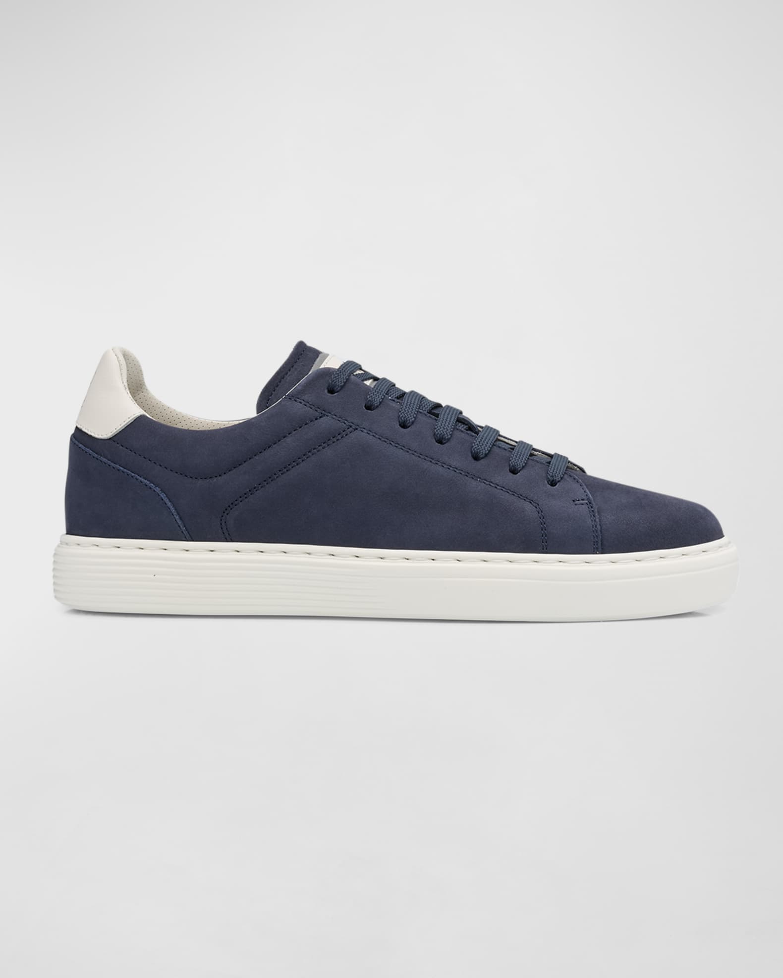 Brunello Cucinelli Men's Nubuck Calfskin Low-Top Sneakers | Neiman Marcus