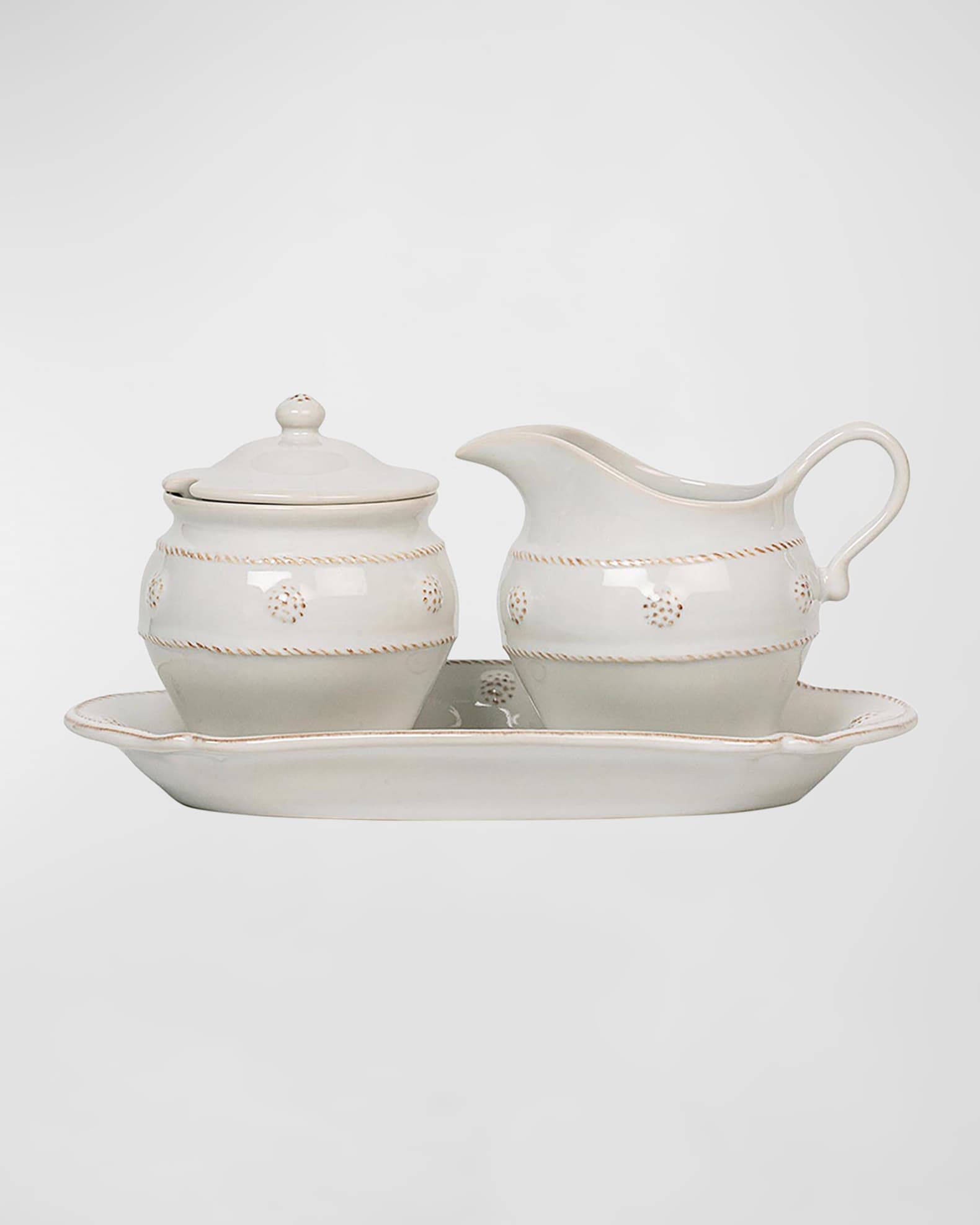 Berry & Thread Whitewash 3-Piece Sugar and Creamer Set  0