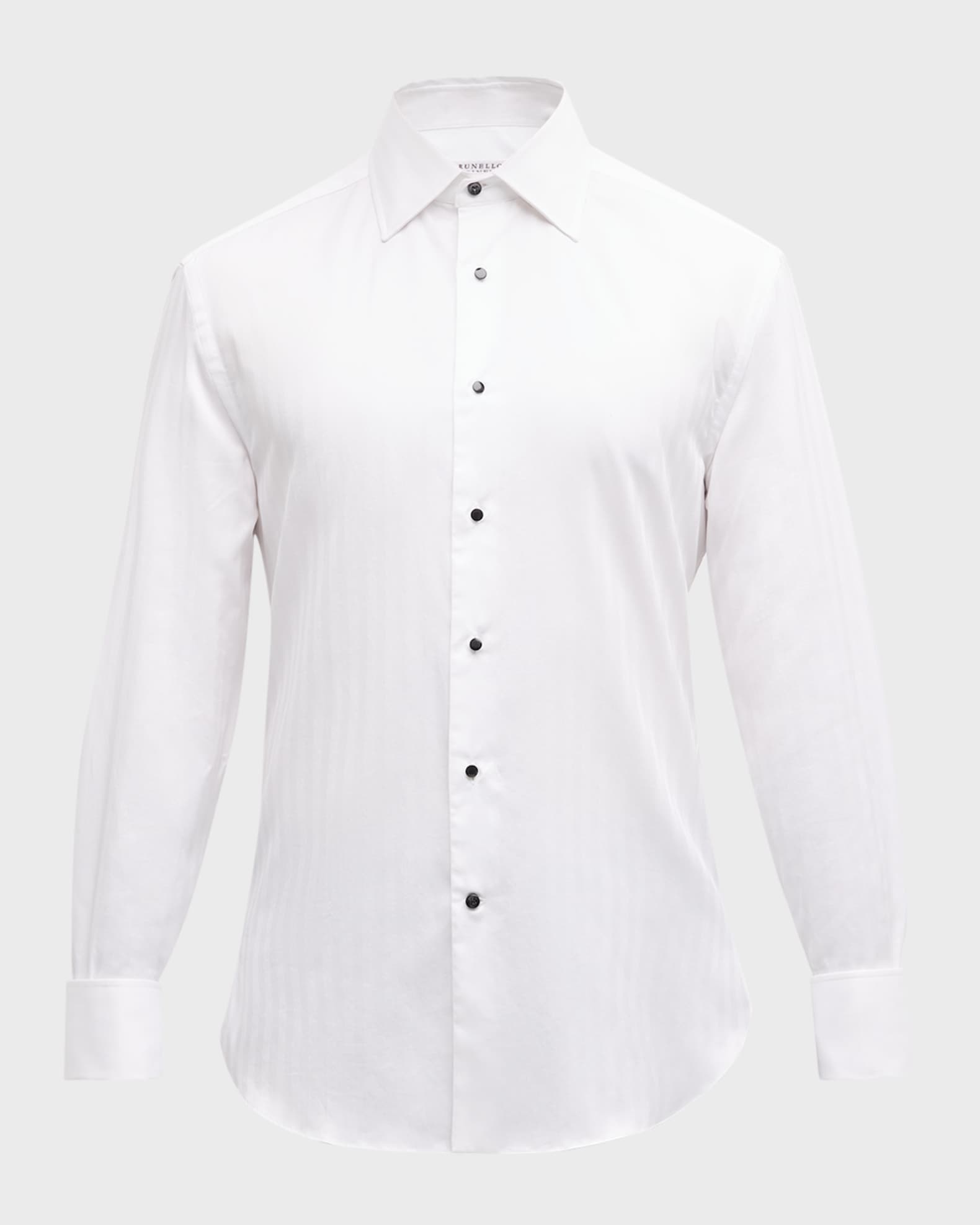 Men's Chevron Cotton Dress Shirt With Studs