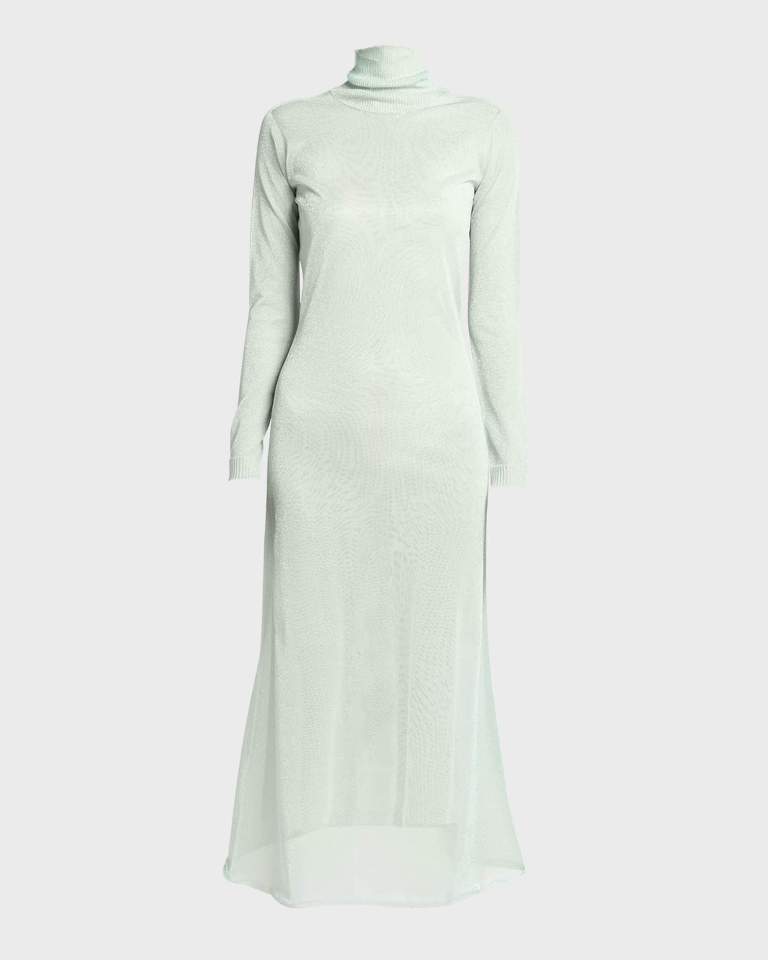 Double-Layer Open-Back Lurex Jersey Midi Dress 0